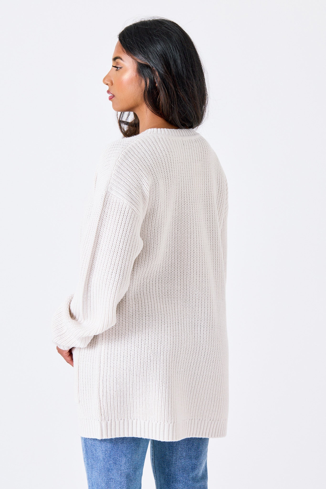 Shaker Knit Open Cardigan