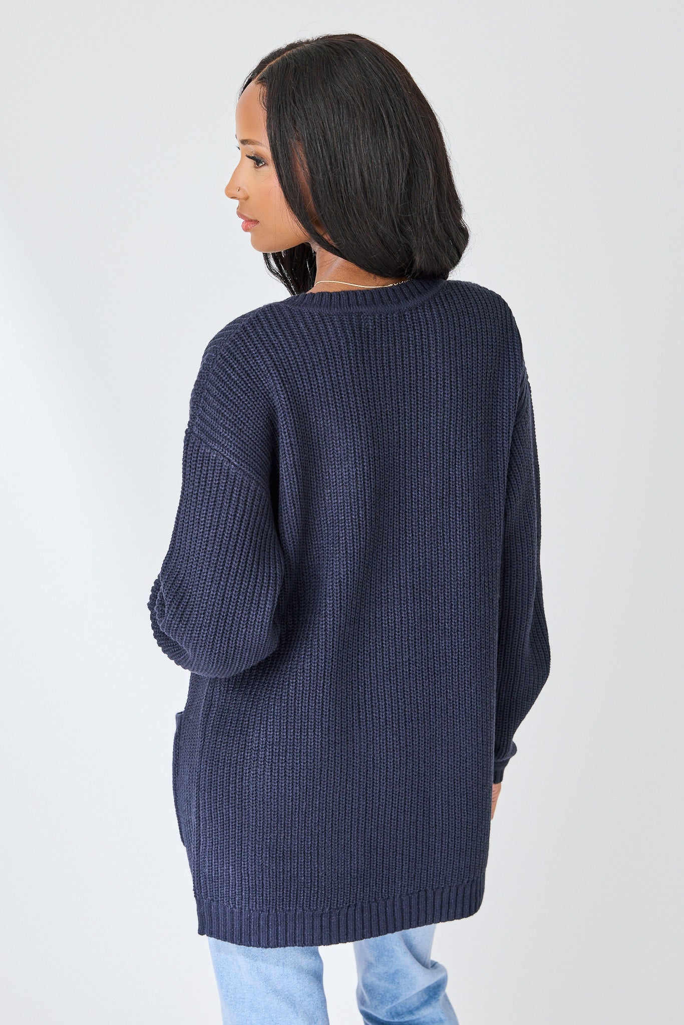Shaker Knit Open Cardigan