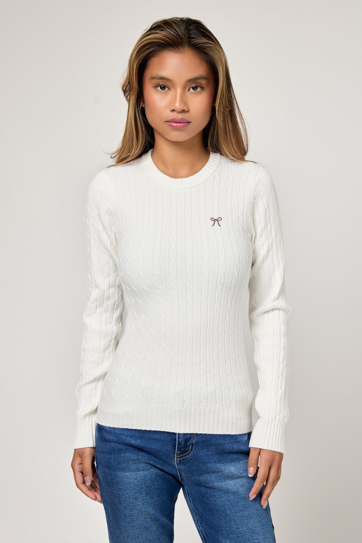 Mini Cable Crew-Neck Sweater