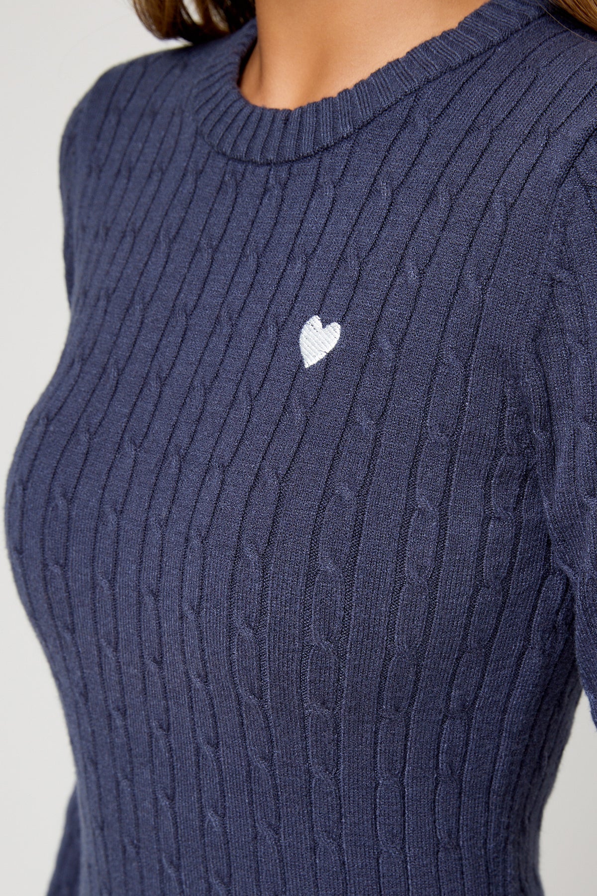 Mini Cable Crew-Neck Sweater
