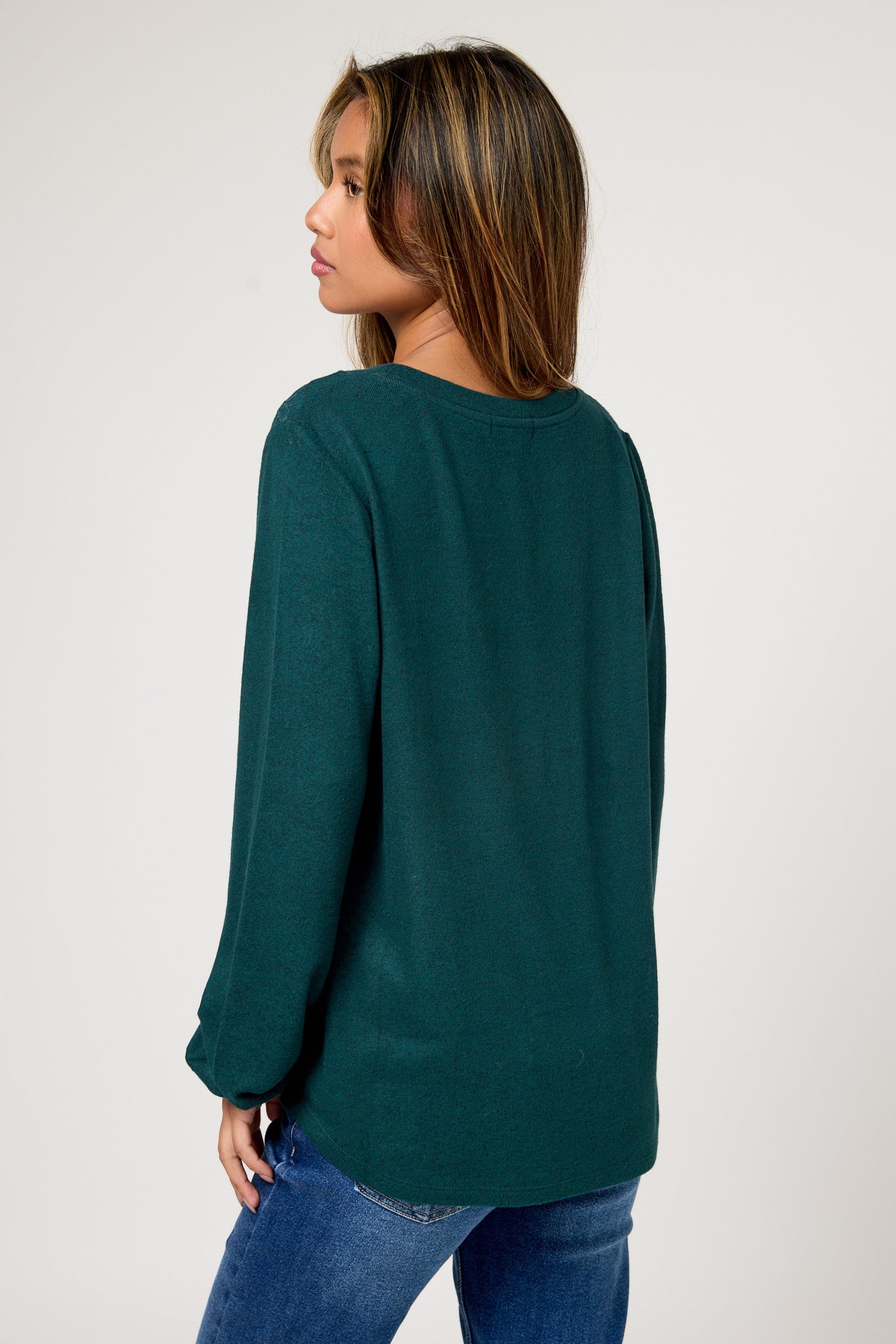 Supersoft Lace-Trim Shirttail Top