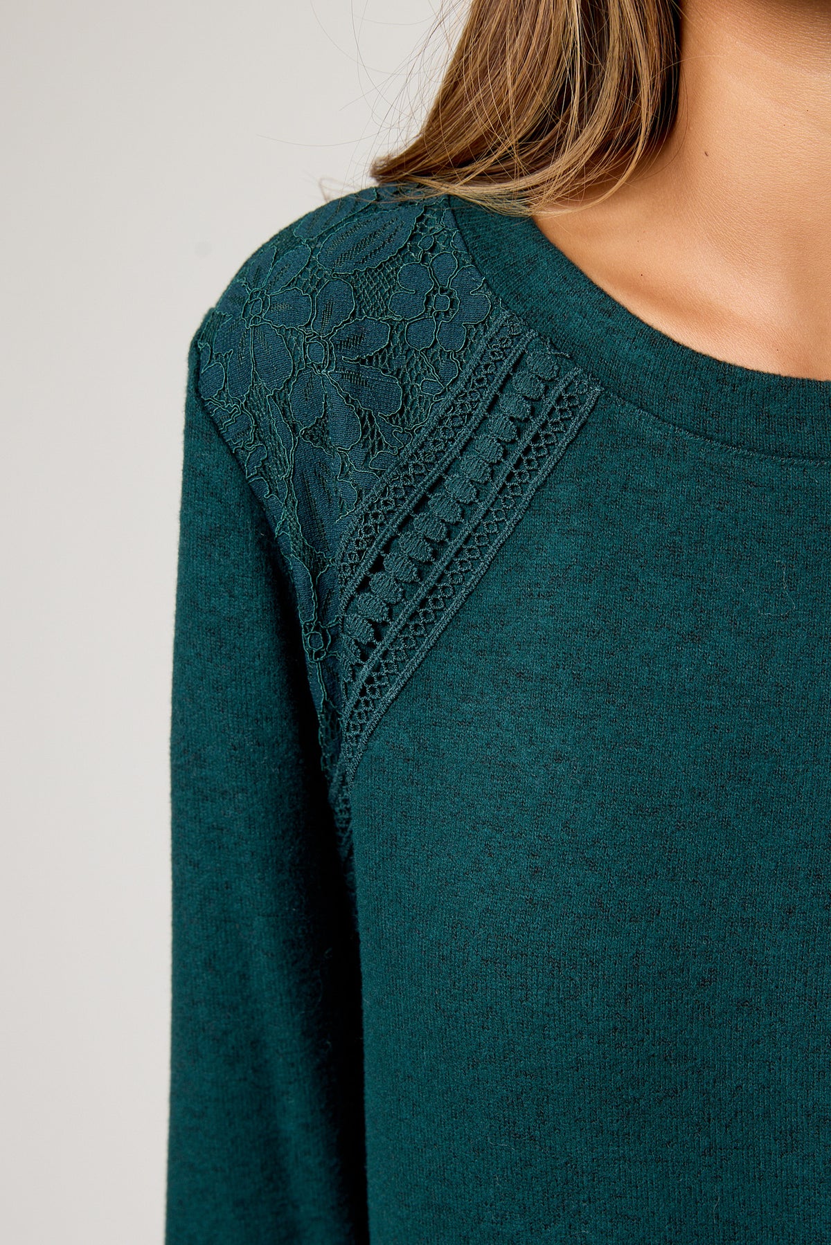 Supersoft Lace-Trim Shirttail Top