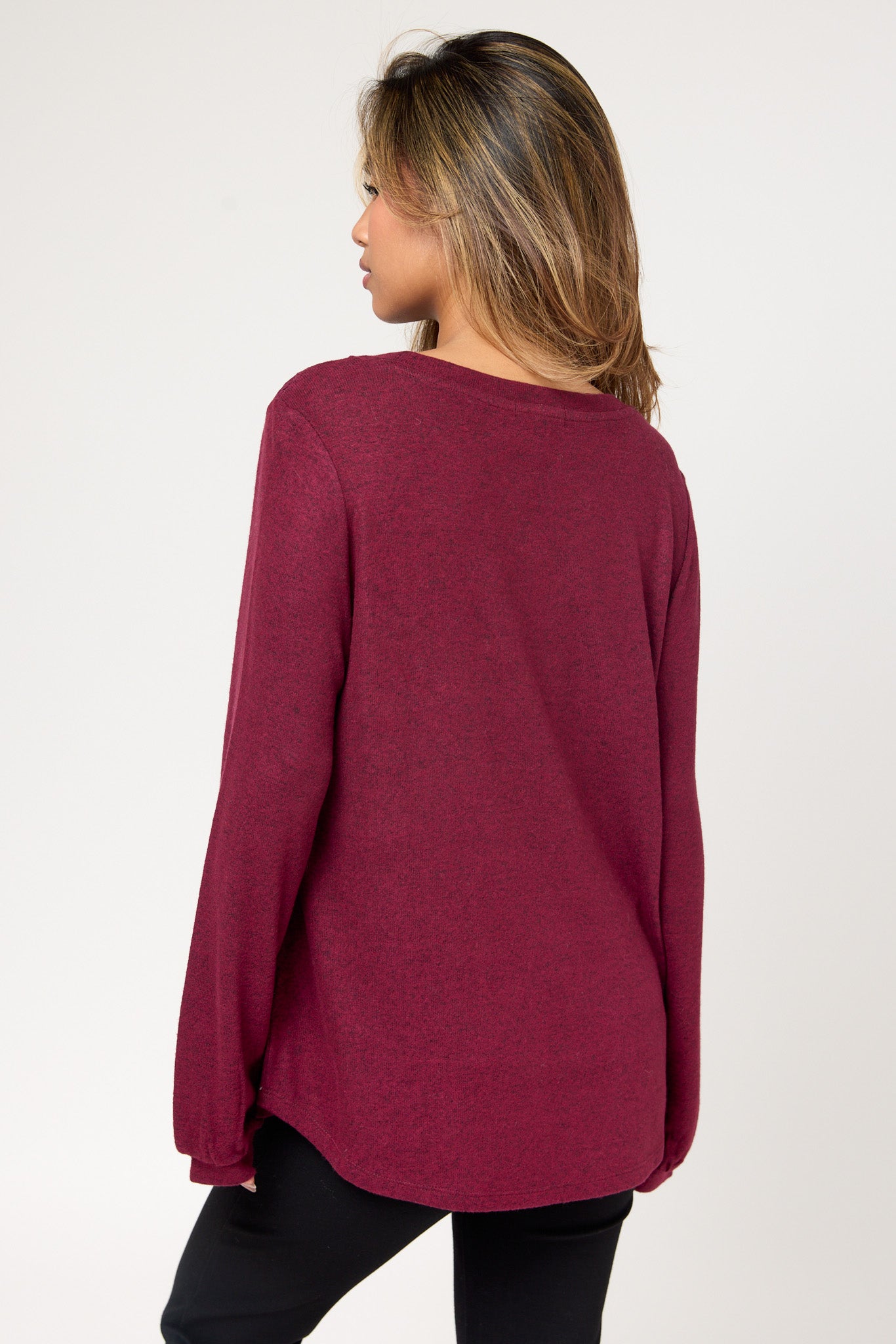 Supersoft Lace-Trim Shirttail Top