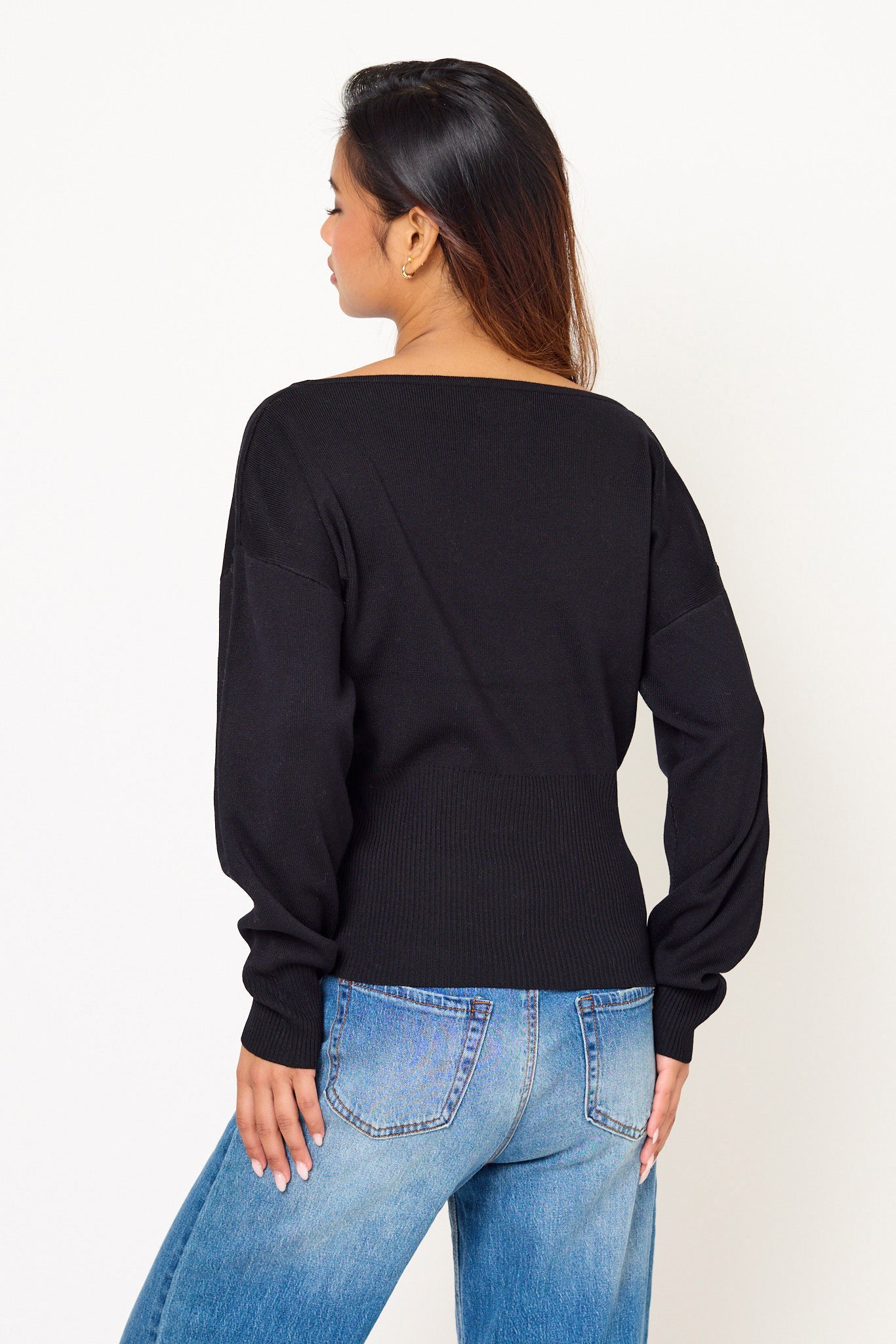 Boatneck Rib Bottom Sweater