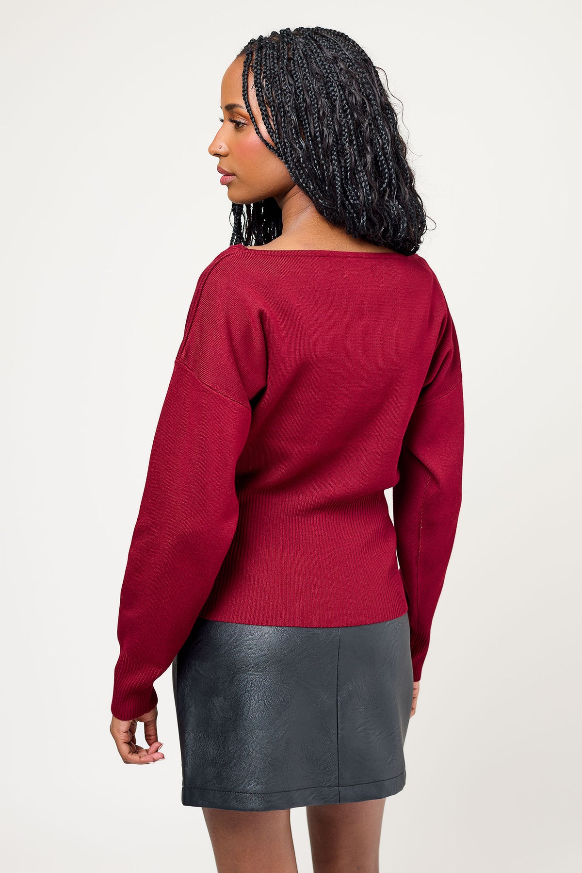 Boatneck Rib Bottom Sweater