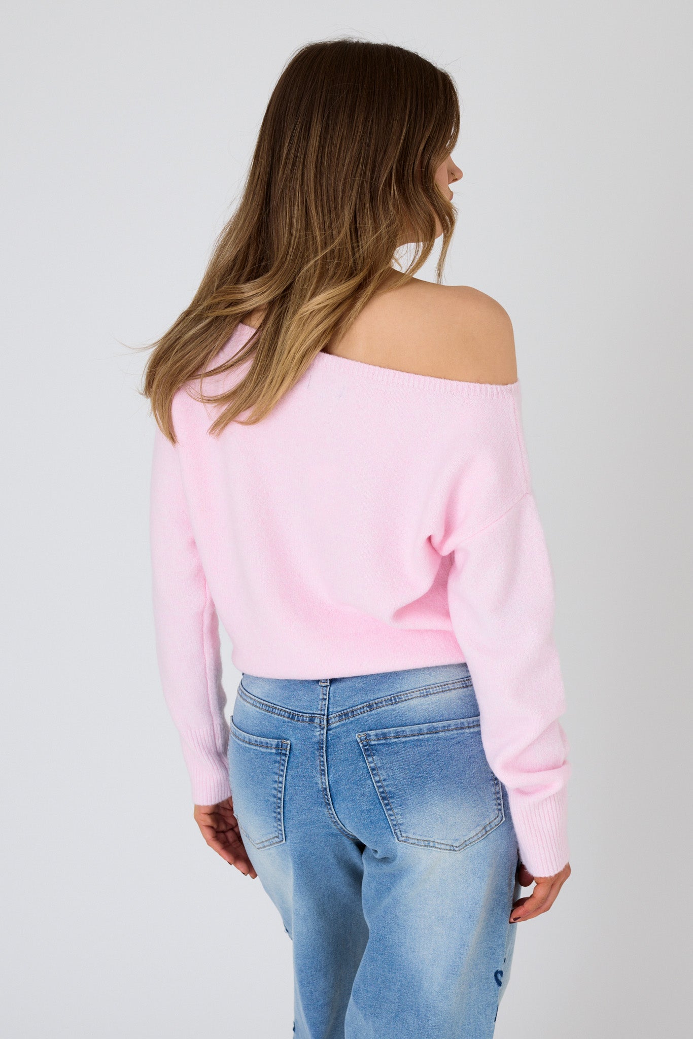 Brushed Yarn Off-Shoulder Sweater