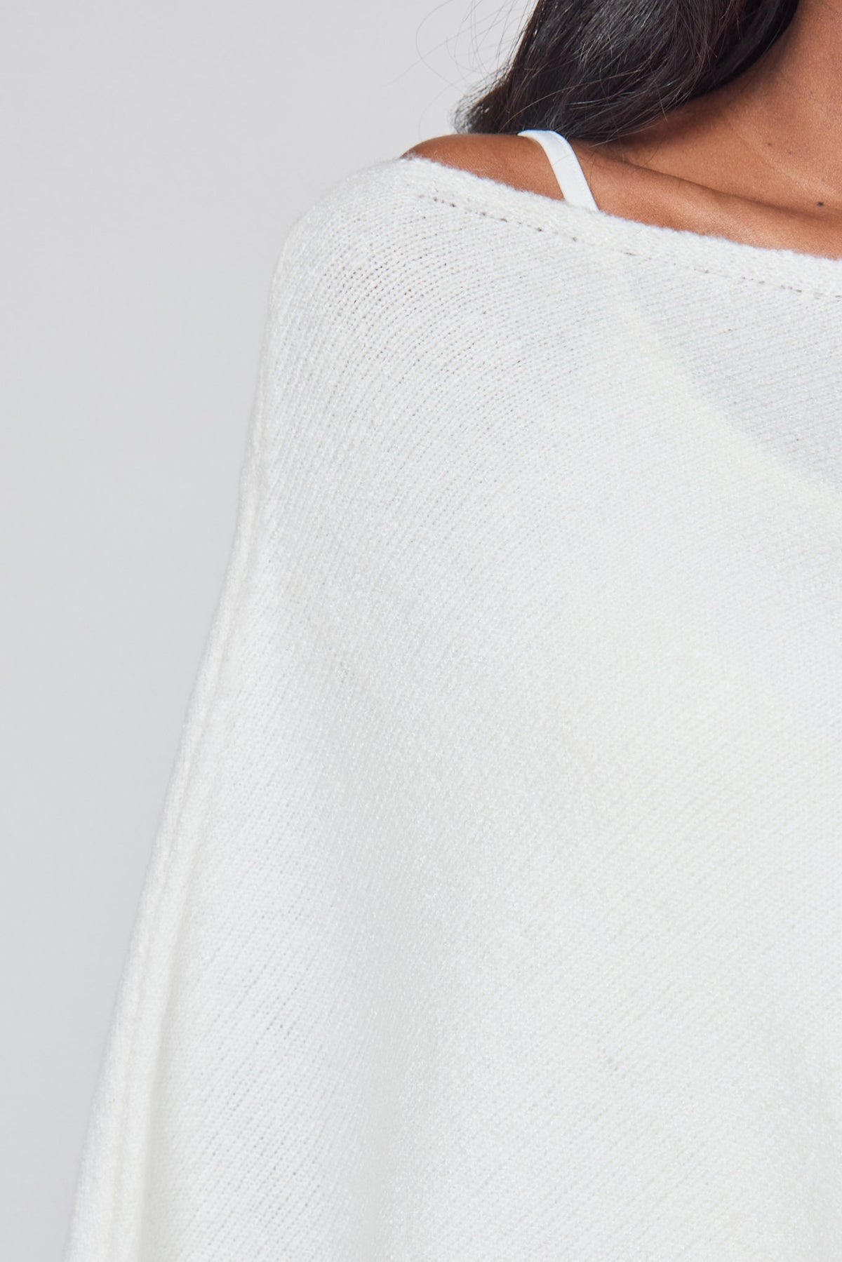 Asymmetric Boat Neck Poncho