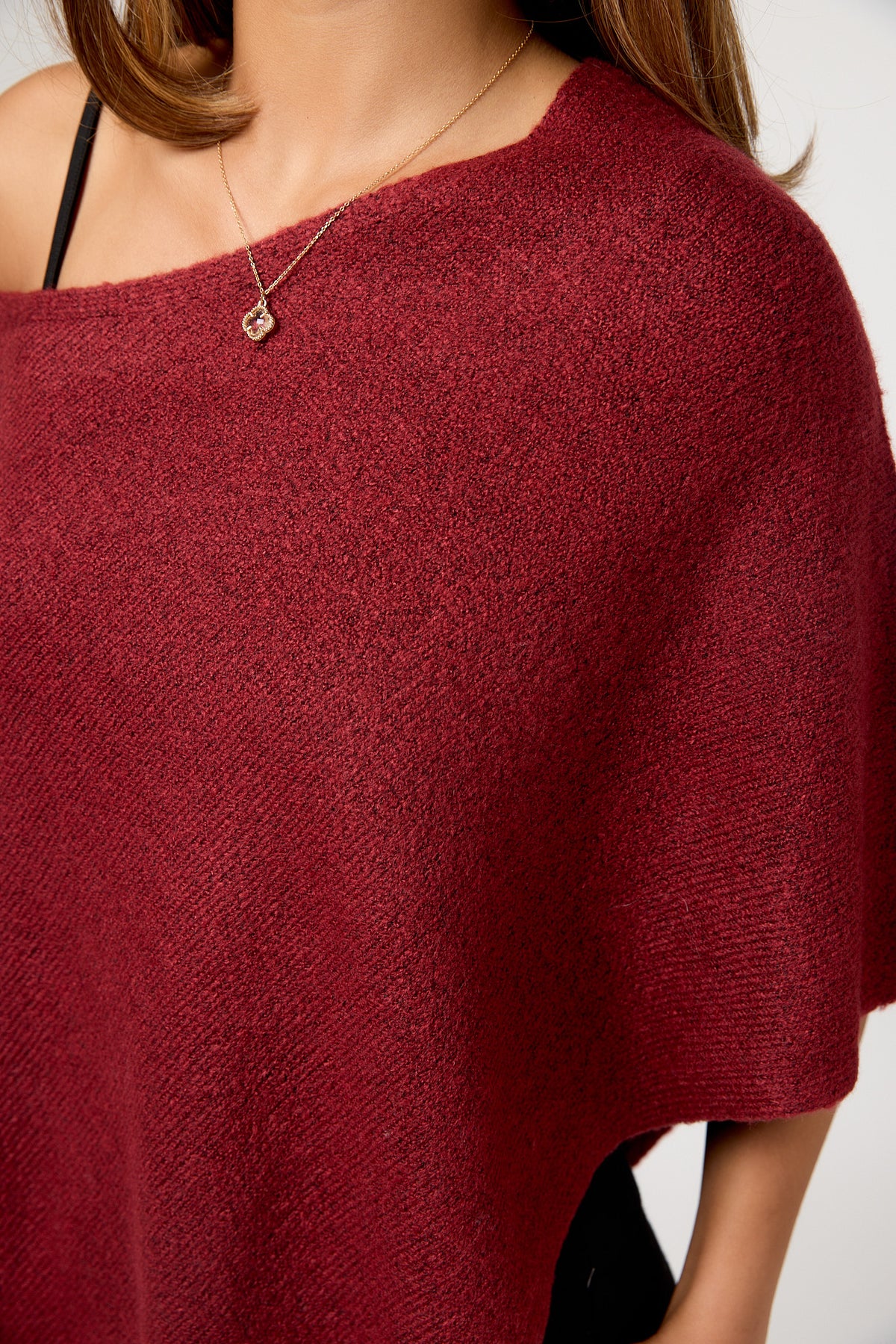 Asymmetric Boatneck Poncho