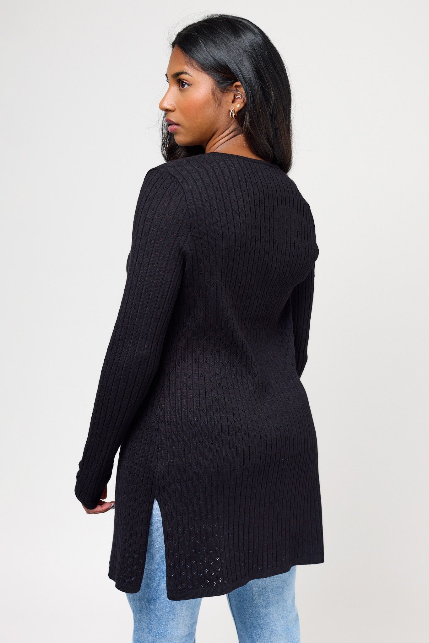 Pointelle Tie-Front Duster