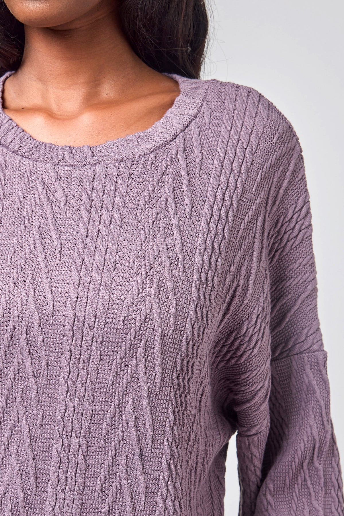 Cable Knit Balloon Sleeve Sweater