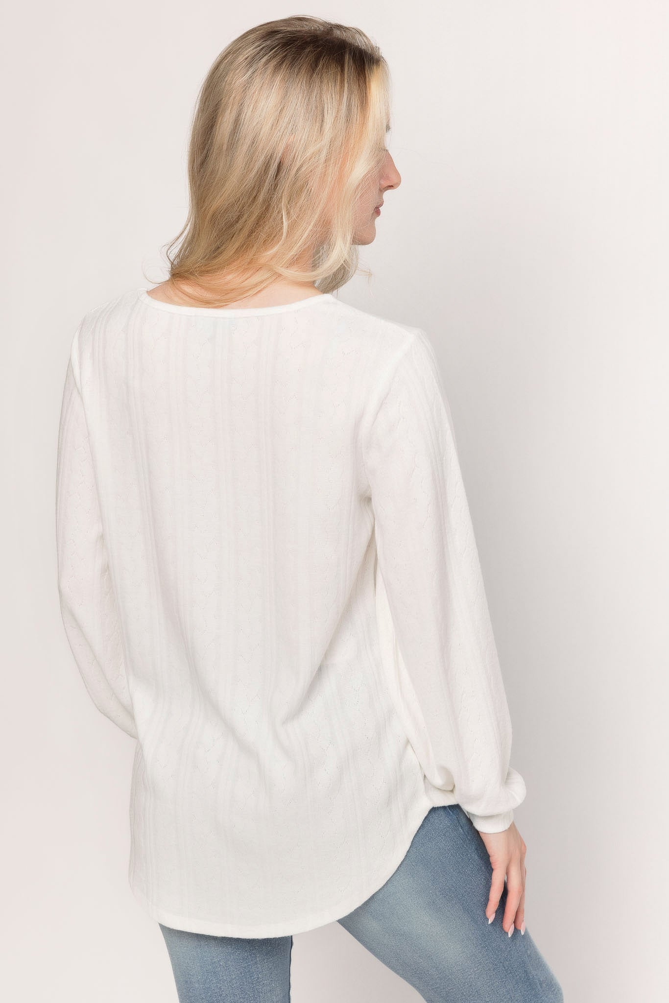 Balloon Sleeve Cable Knit Sweater