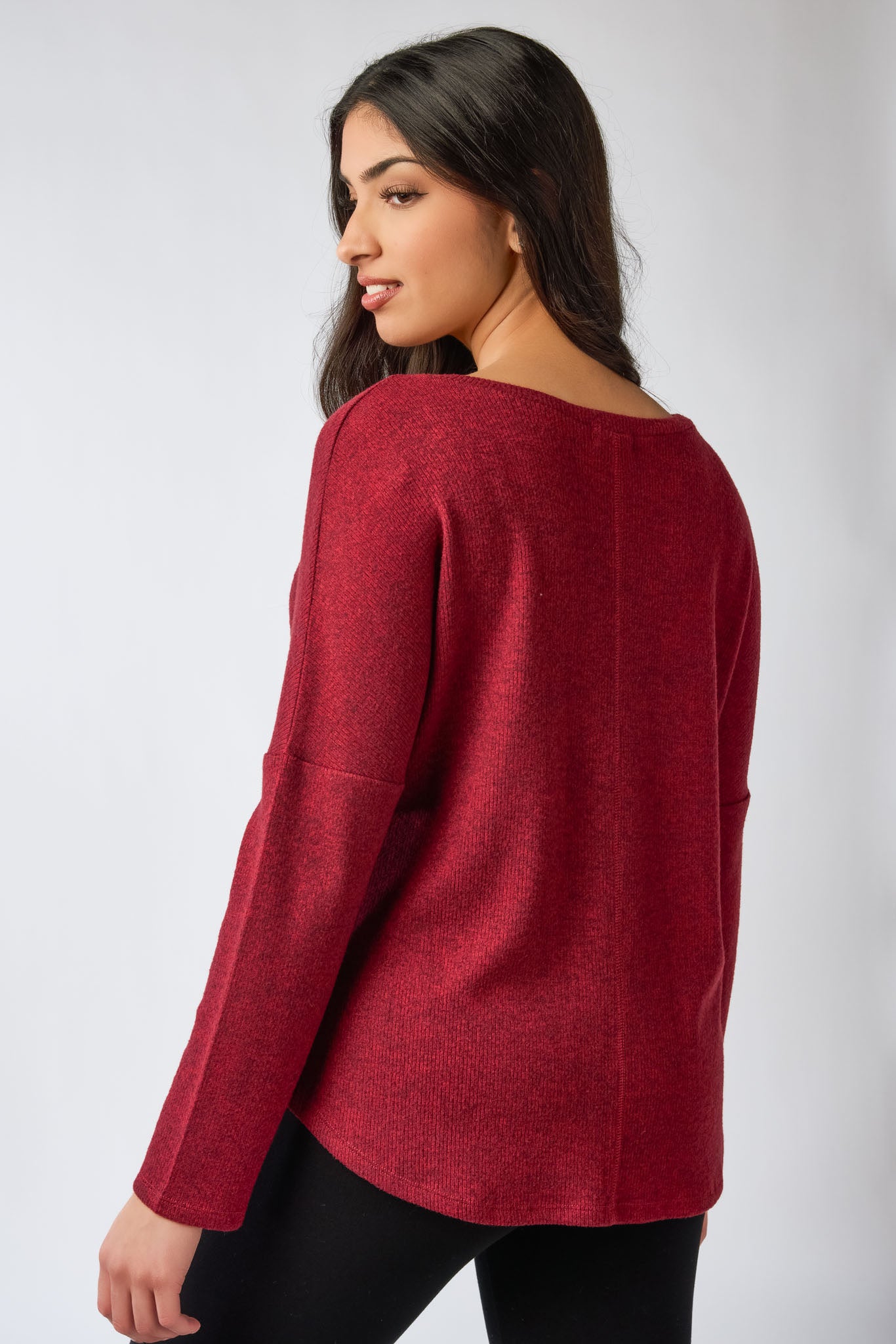 Rib V-neck Hacci Sweater