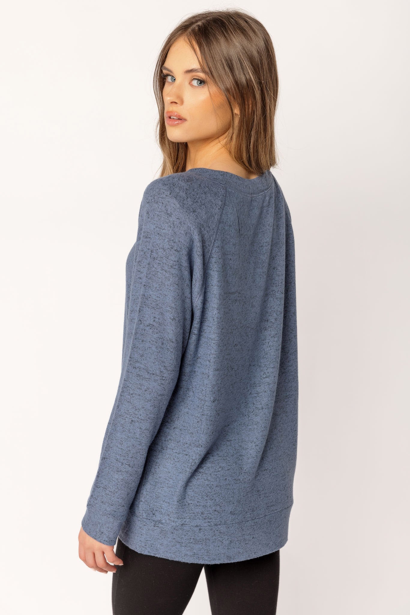 Long-Sleeve Supersoft Sweater with Flatlock Stitching