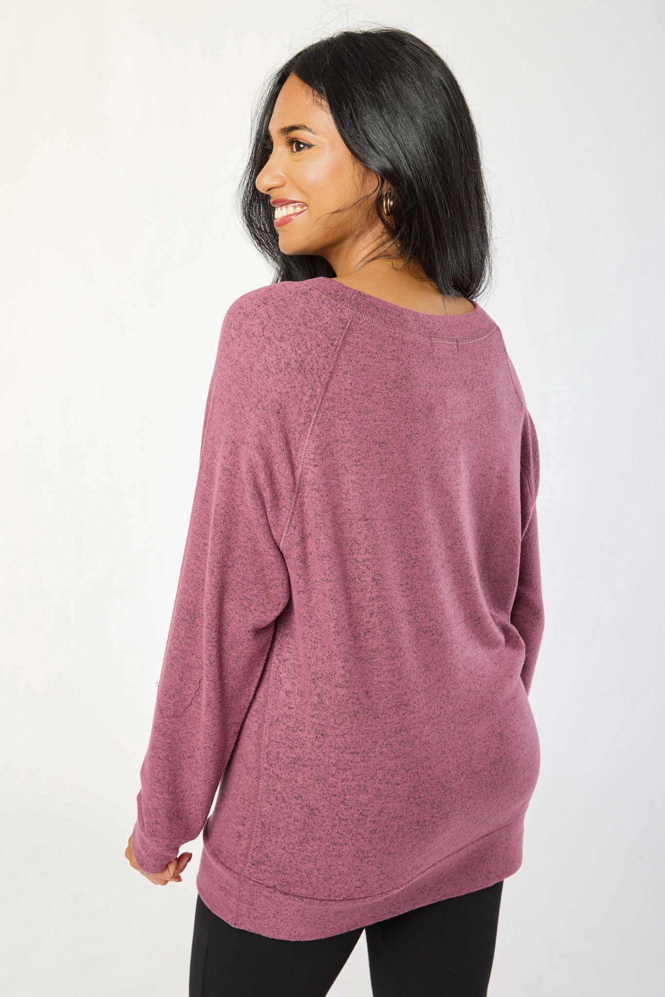 Long-Sleeve Supersoft Sweater with Flatlock Stitching