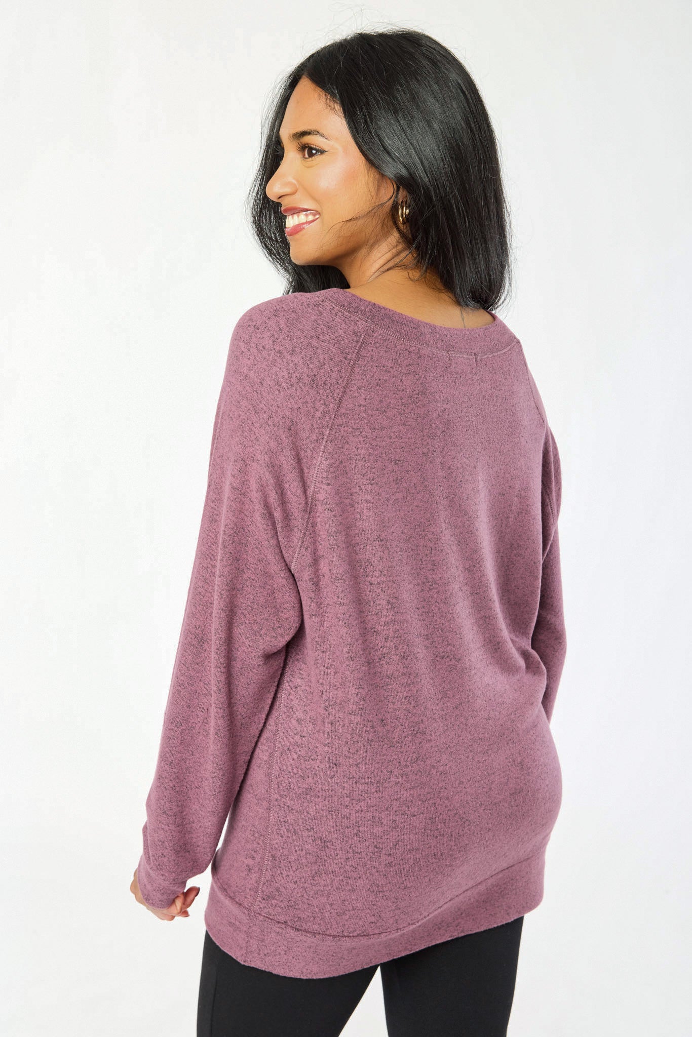 Long-Sleeve Supersoft Sweater with Flatlock Stitching