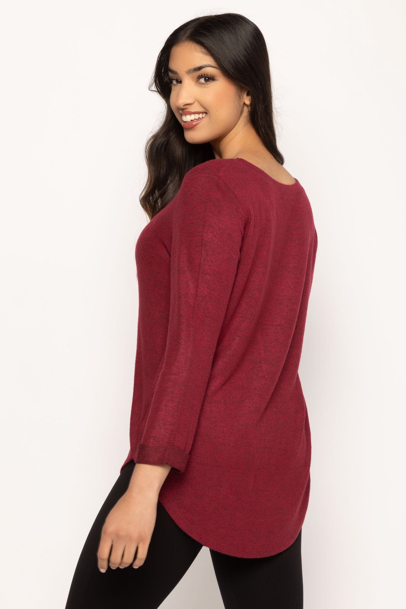 3/4 Sleeve Supersoft Scoopneck Top