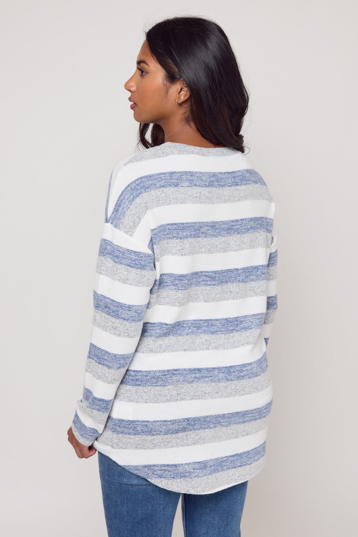 Striped Supersoft High-Low Sweater