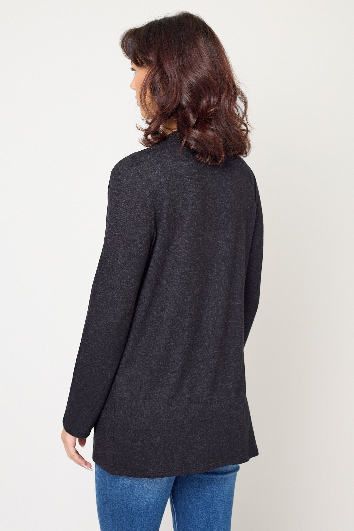 Supersoft Rib-Trim Open Cardigan