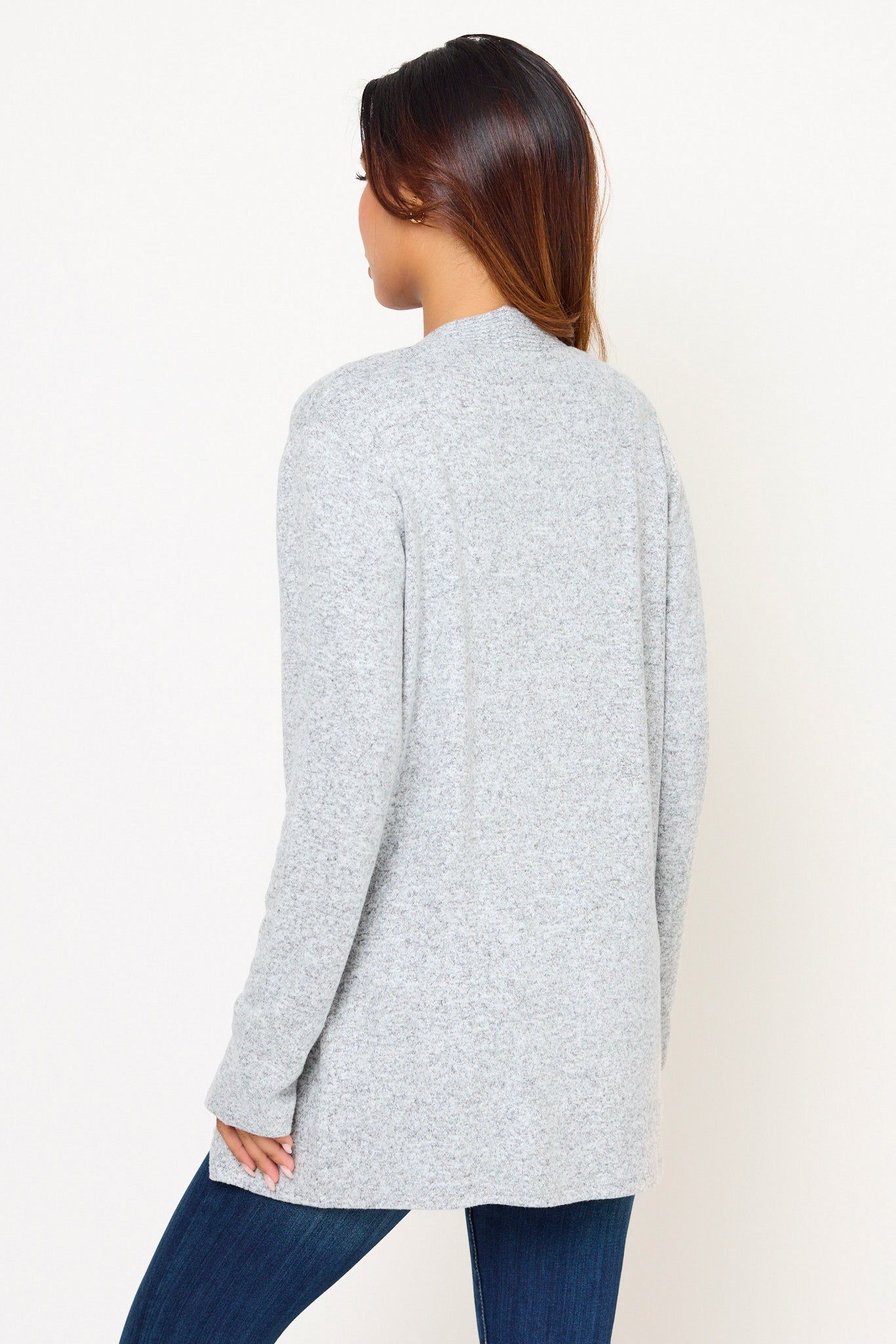 Supersoft Rib-Trim Open Cardigan