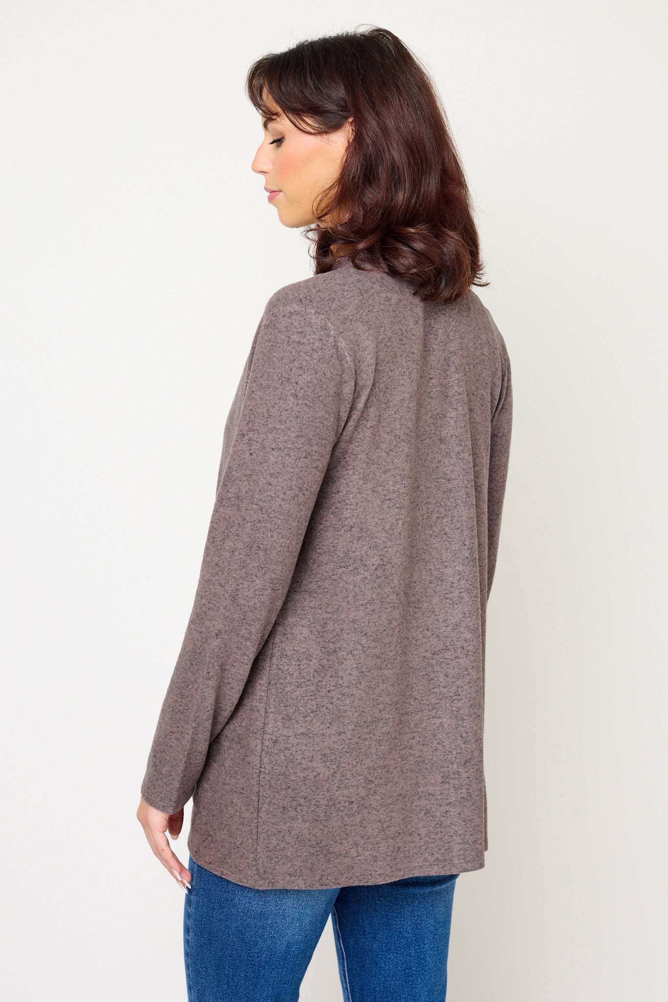 Supersoft Rib-Trim Open Cardigan