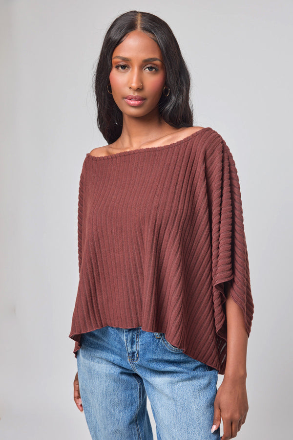 Brushed Rib Poncho