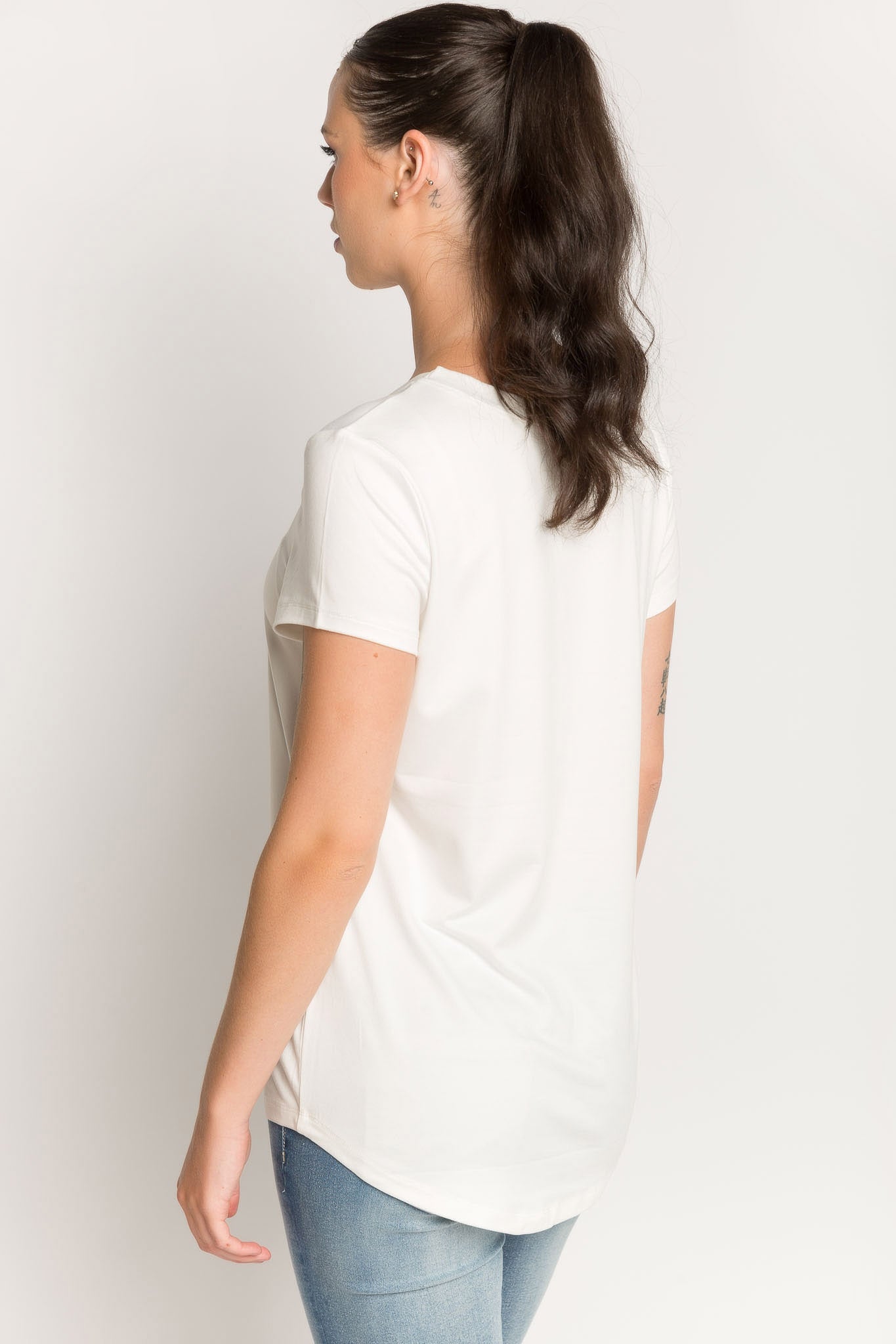 Brushed Cap Sleeve Scoopneck T-Shirt