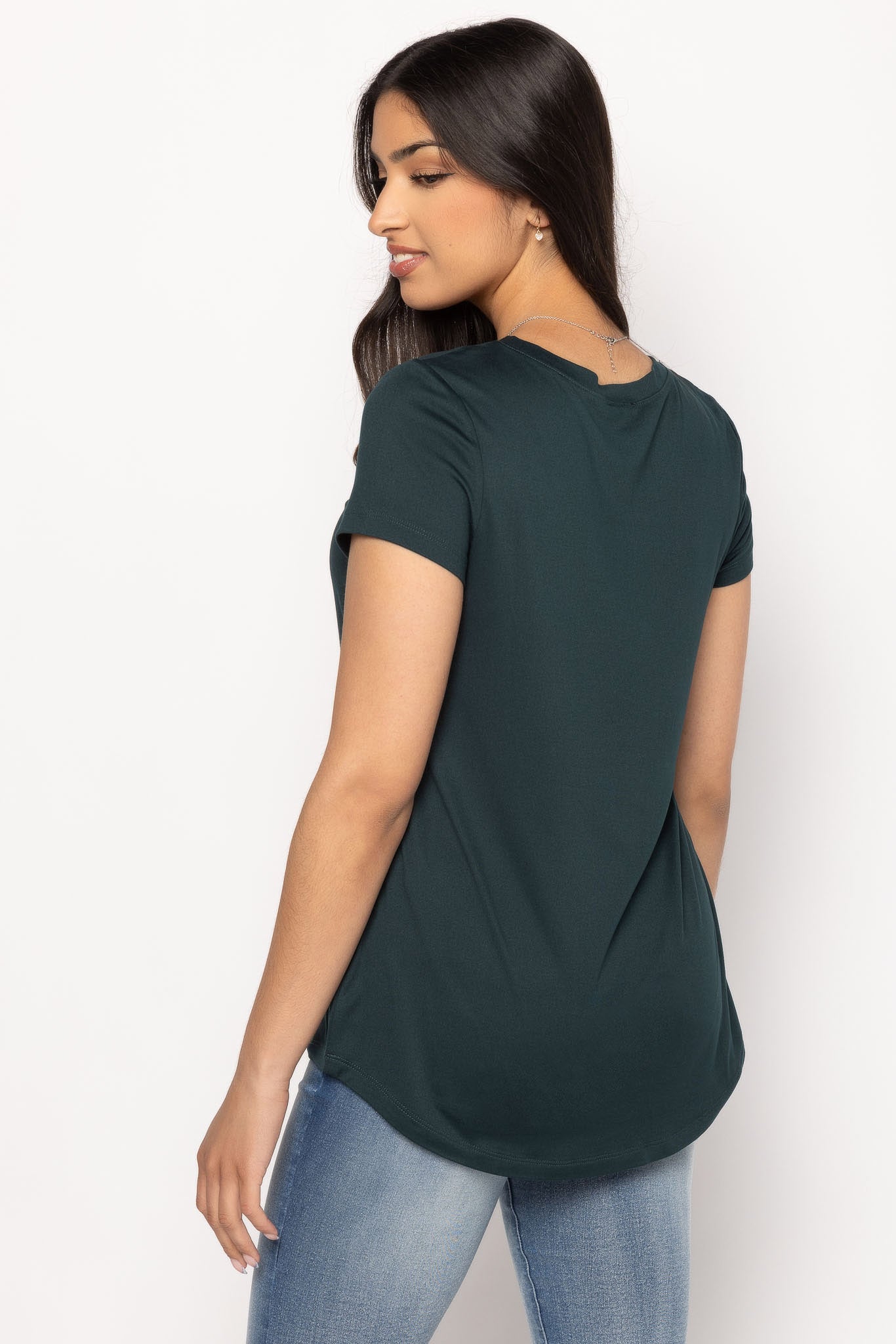 Brushed Cap Sleeve Scoopneck T-Shirt