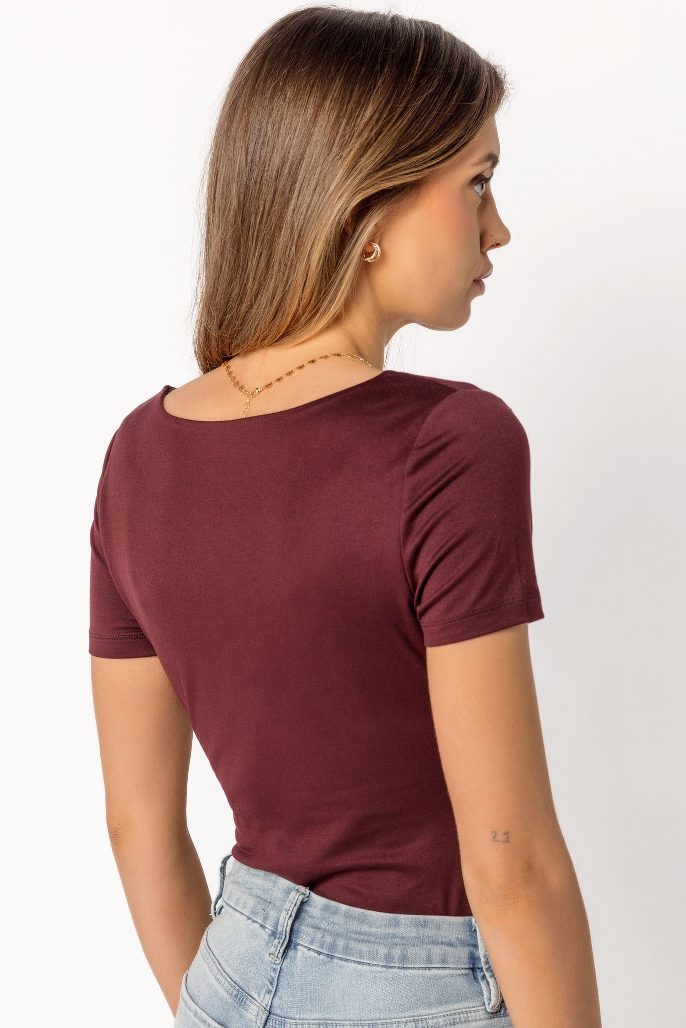 Short Sleeve Square Neck Top