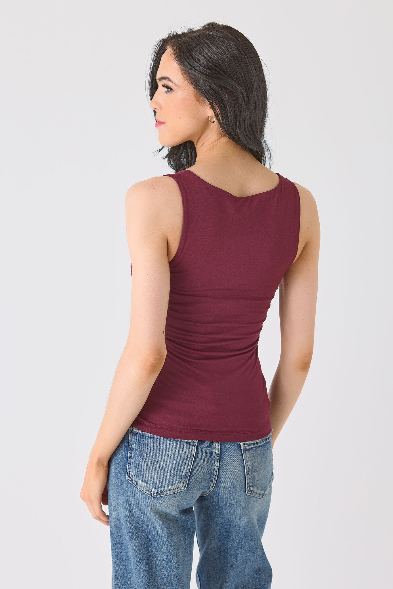 Brushed Double Layer Square Neck Tank