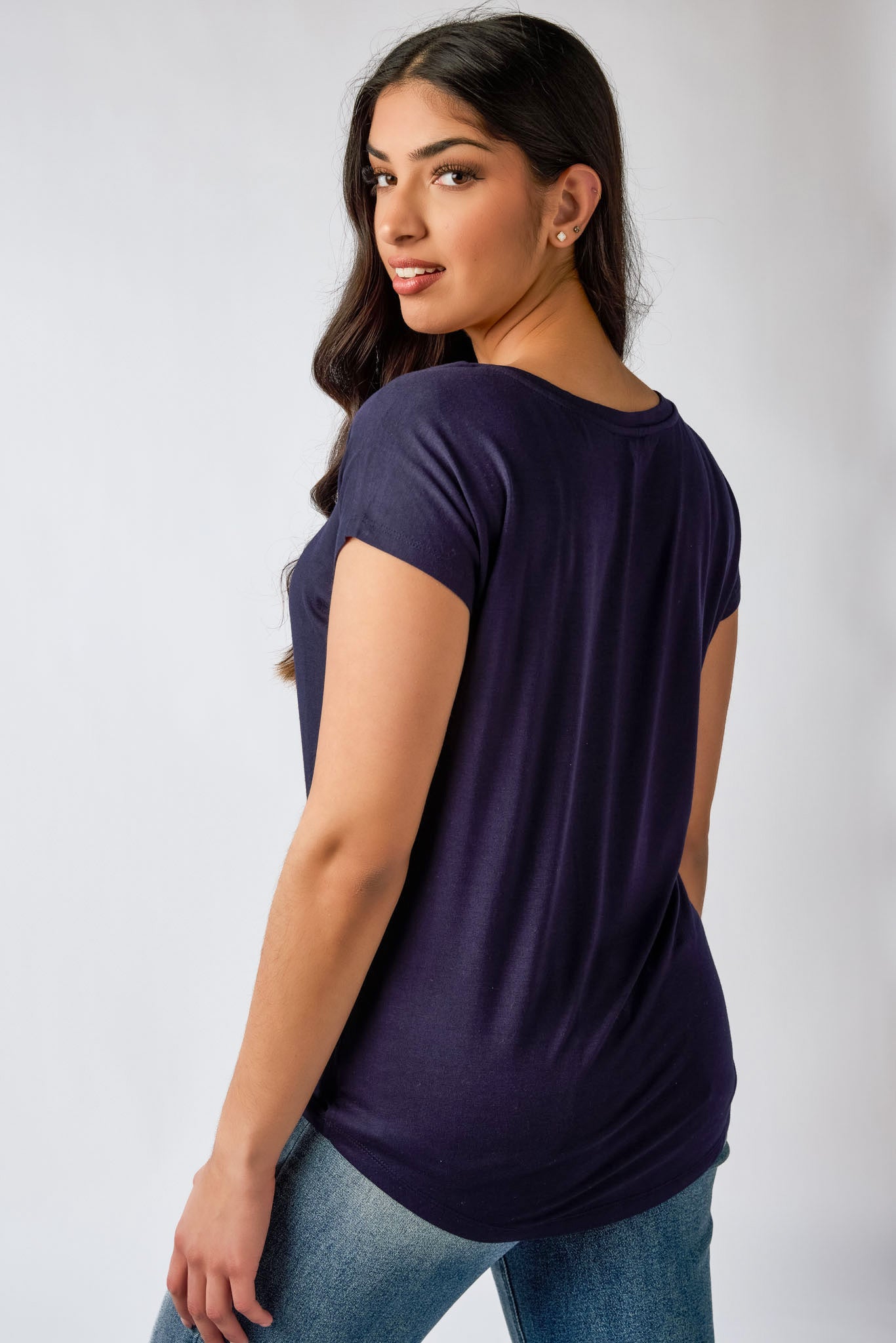 Short-Sleeve Wide-Neck Top