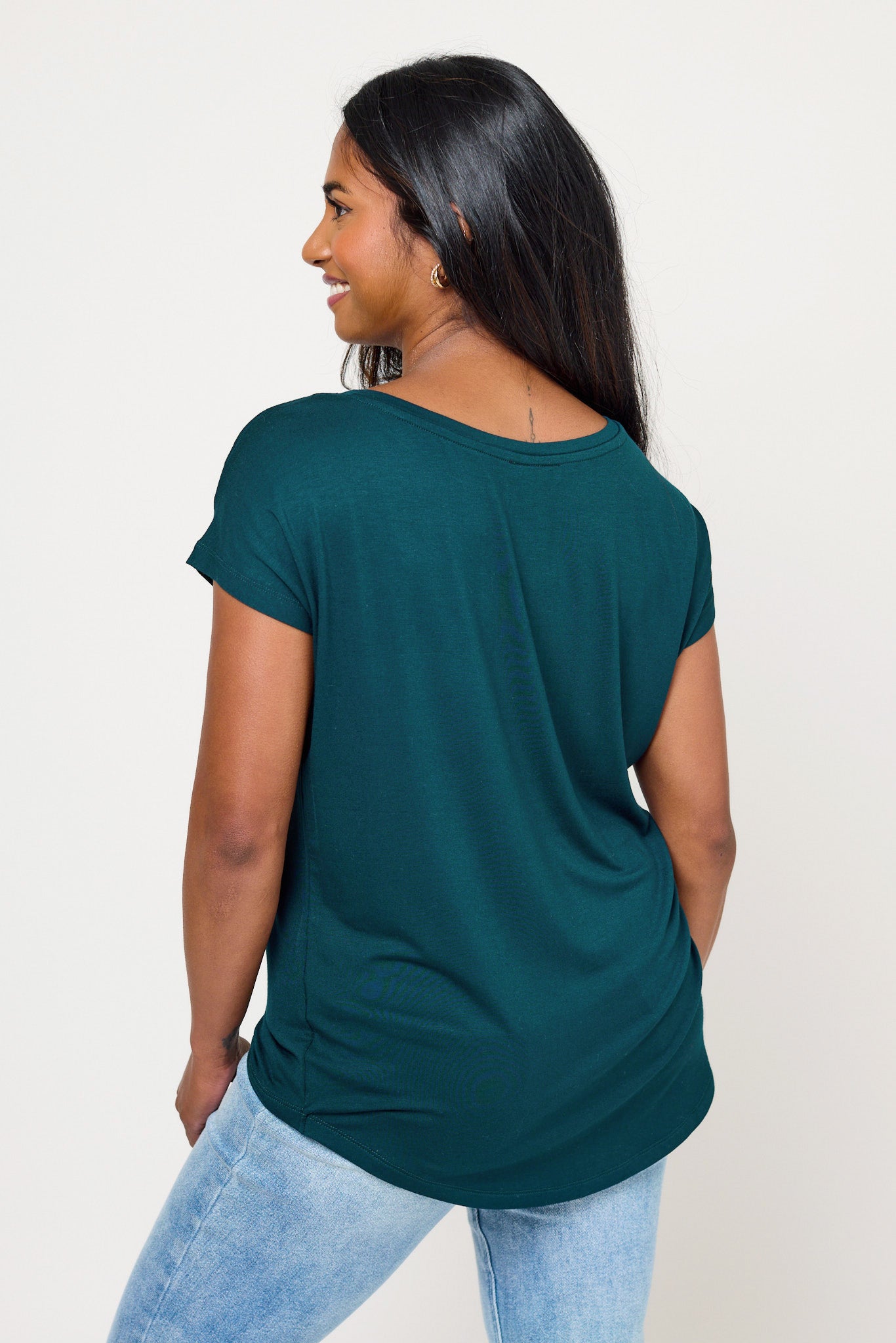 Short-Sleeve Wide-Neck Top