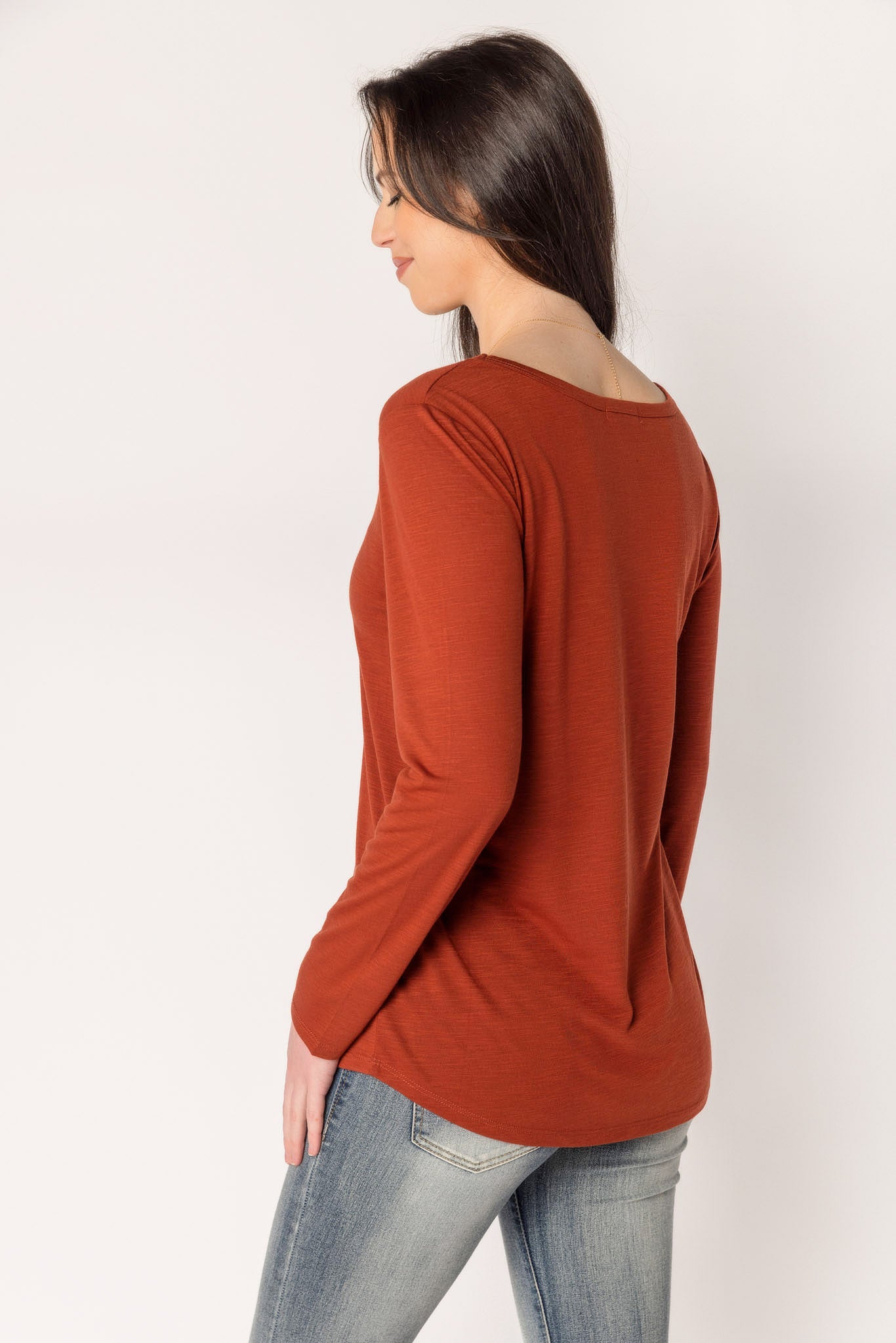 Long-Sleeve Crew-Neck Top