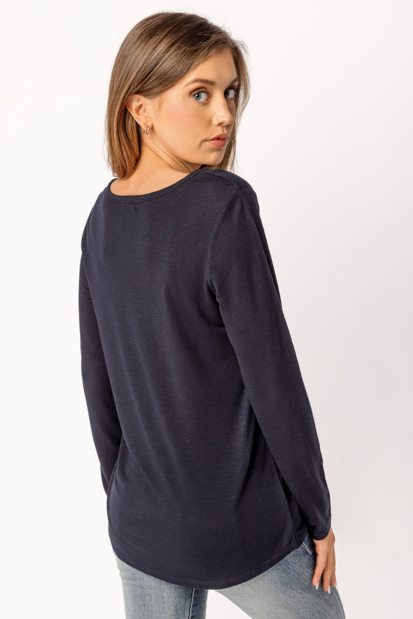 Long-Sleeve Crew-Neck Top