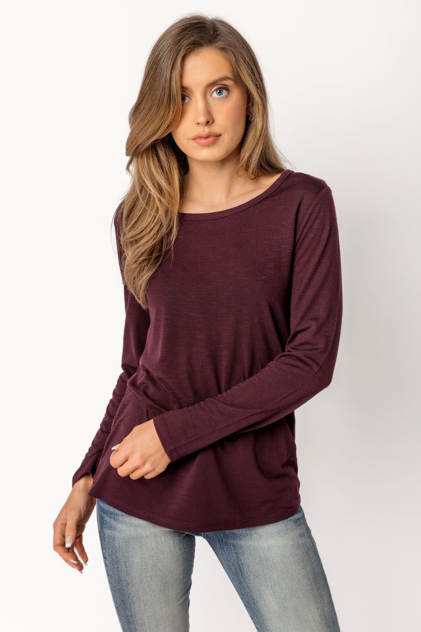 Long-Sleeve Crew-Neck Top