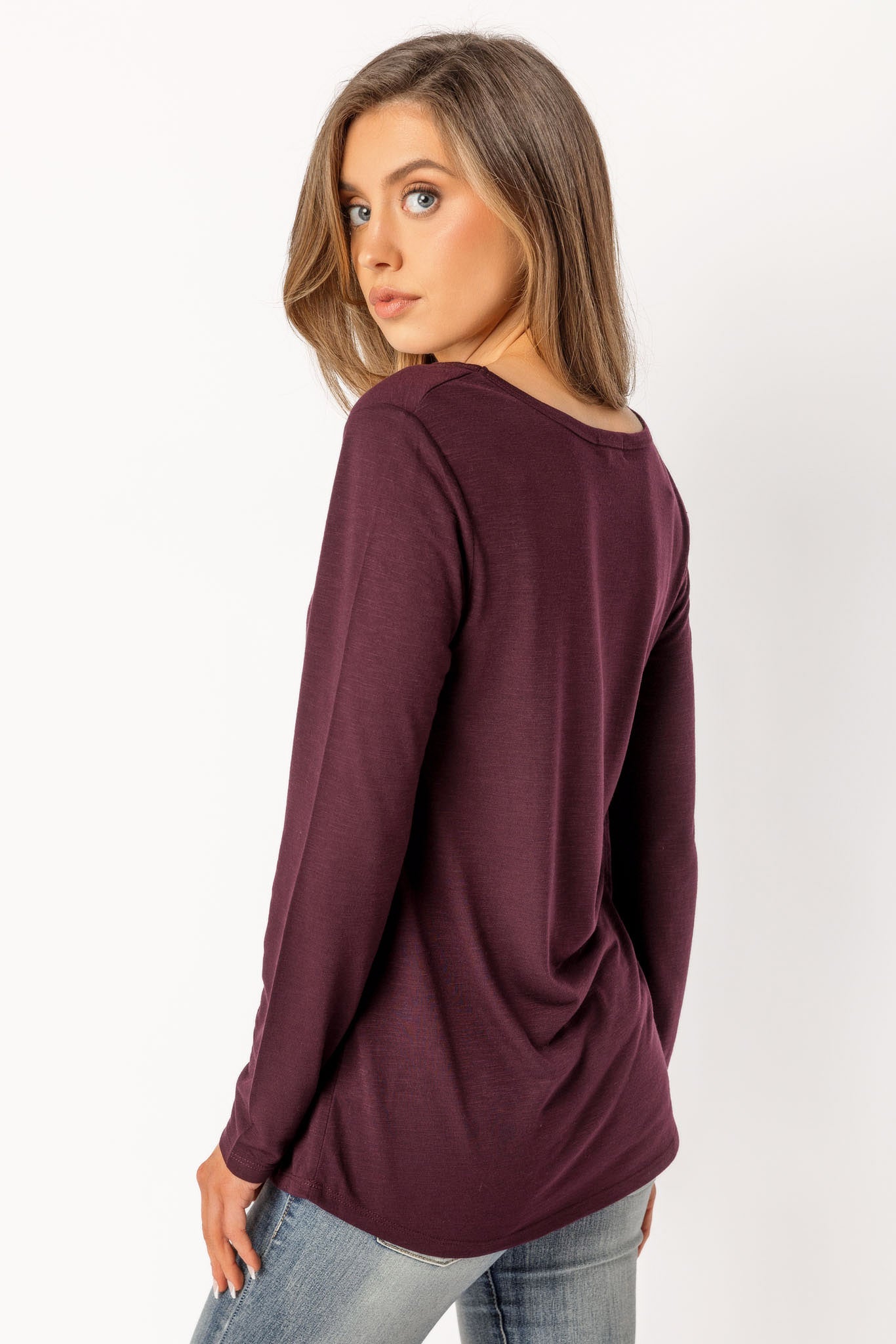 Long-Sleeve Crew-Neck Top