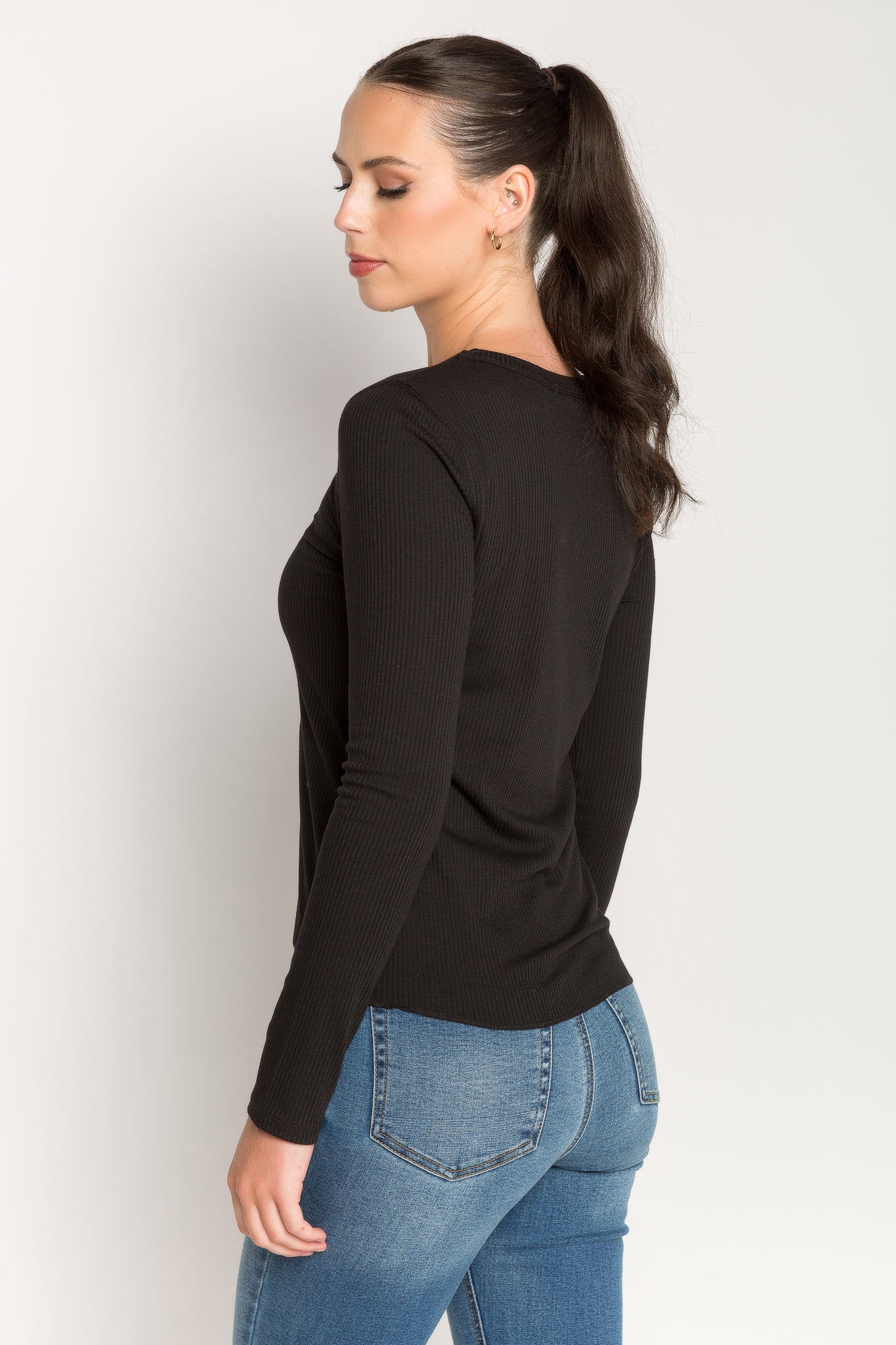 Ribbed Long-Sleeve Top