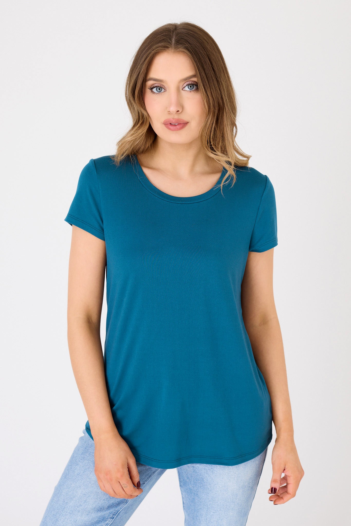 Cap-Sleeve Scoopneck Tee