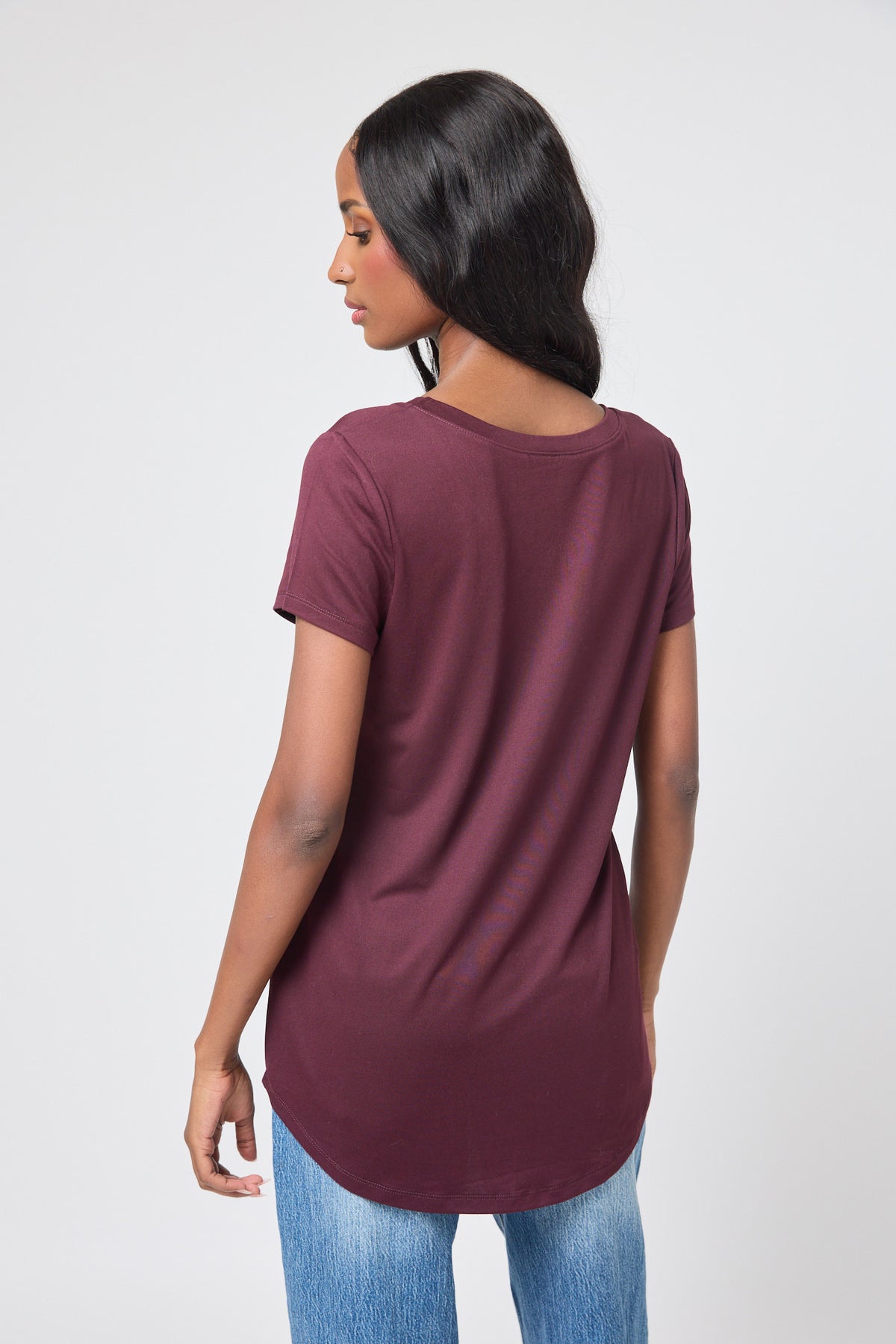 Cap-Sleeve Scoopneck Tee