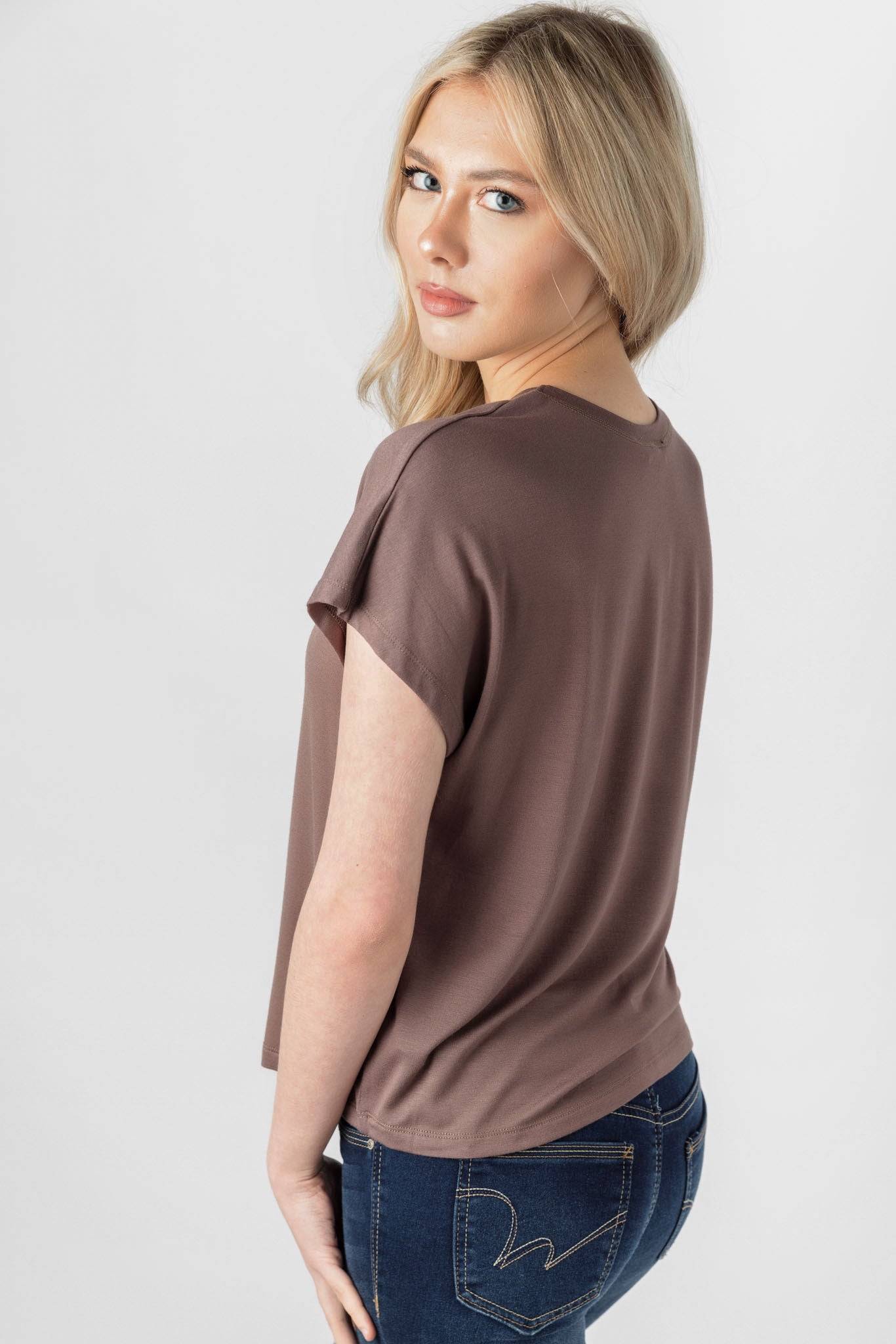 Boxy Tee with Flatlock Stitching