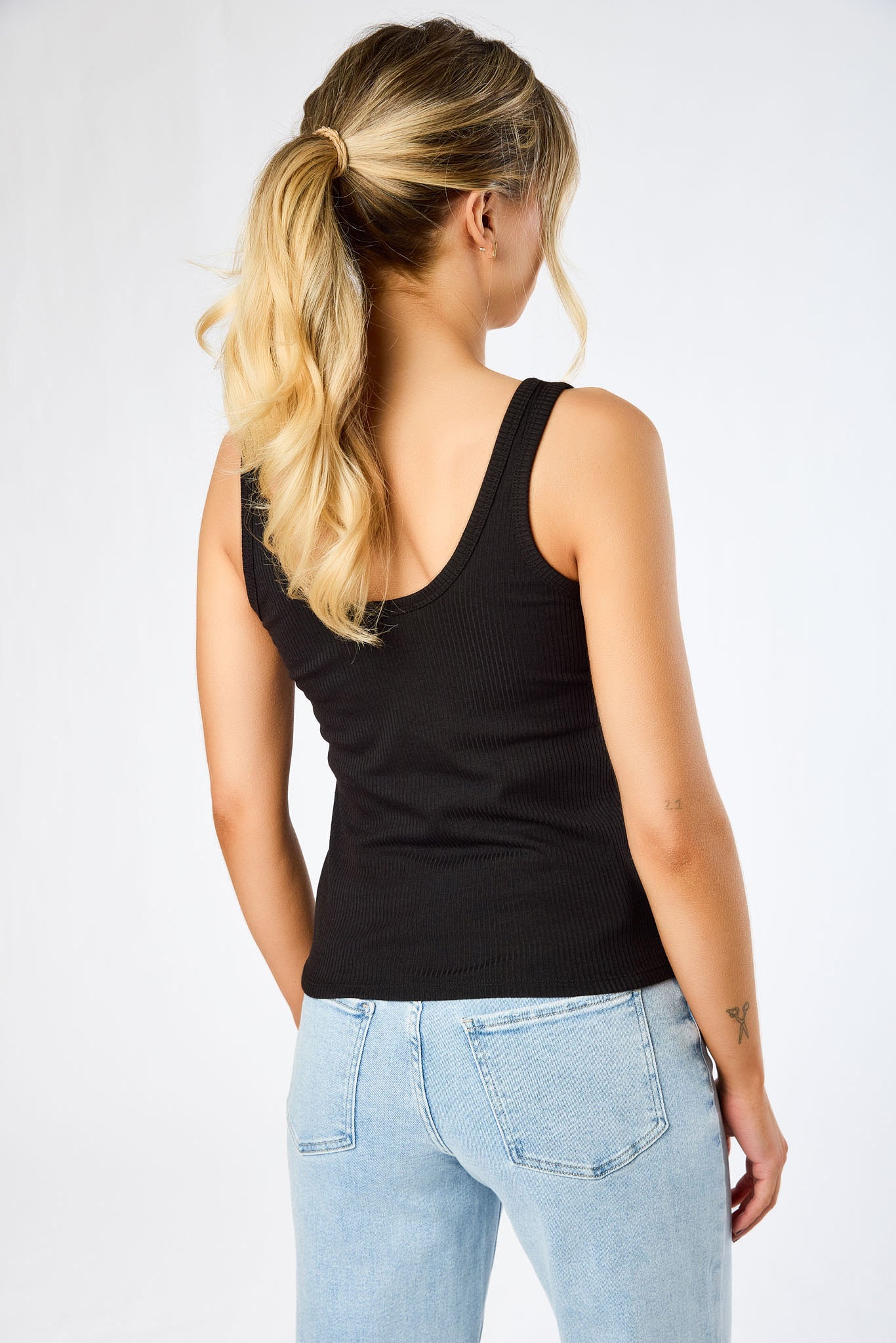 Ribbed Henley Tank Top