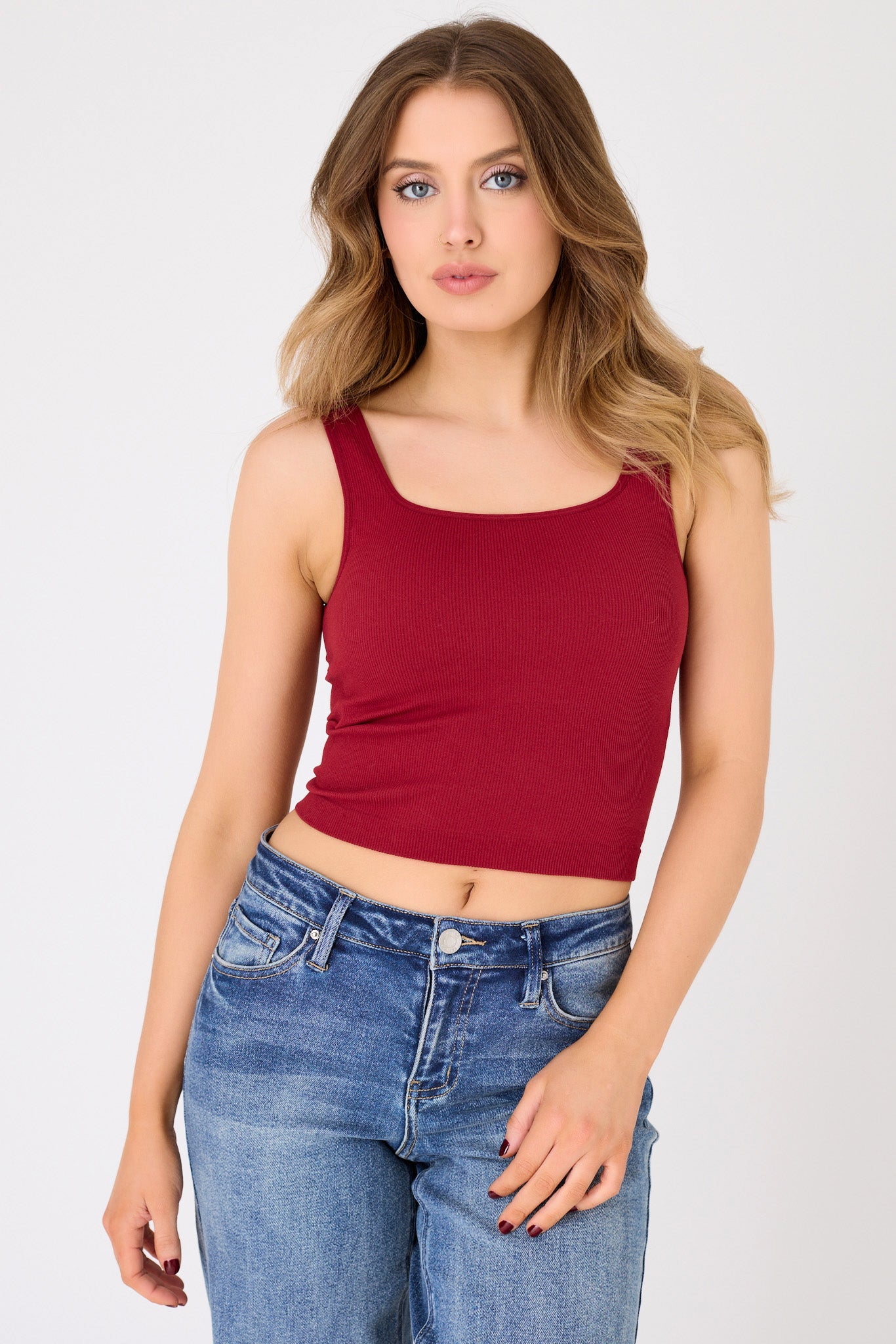 WallFlower Melanie Seamless Square Neck Tank with Padded Cups