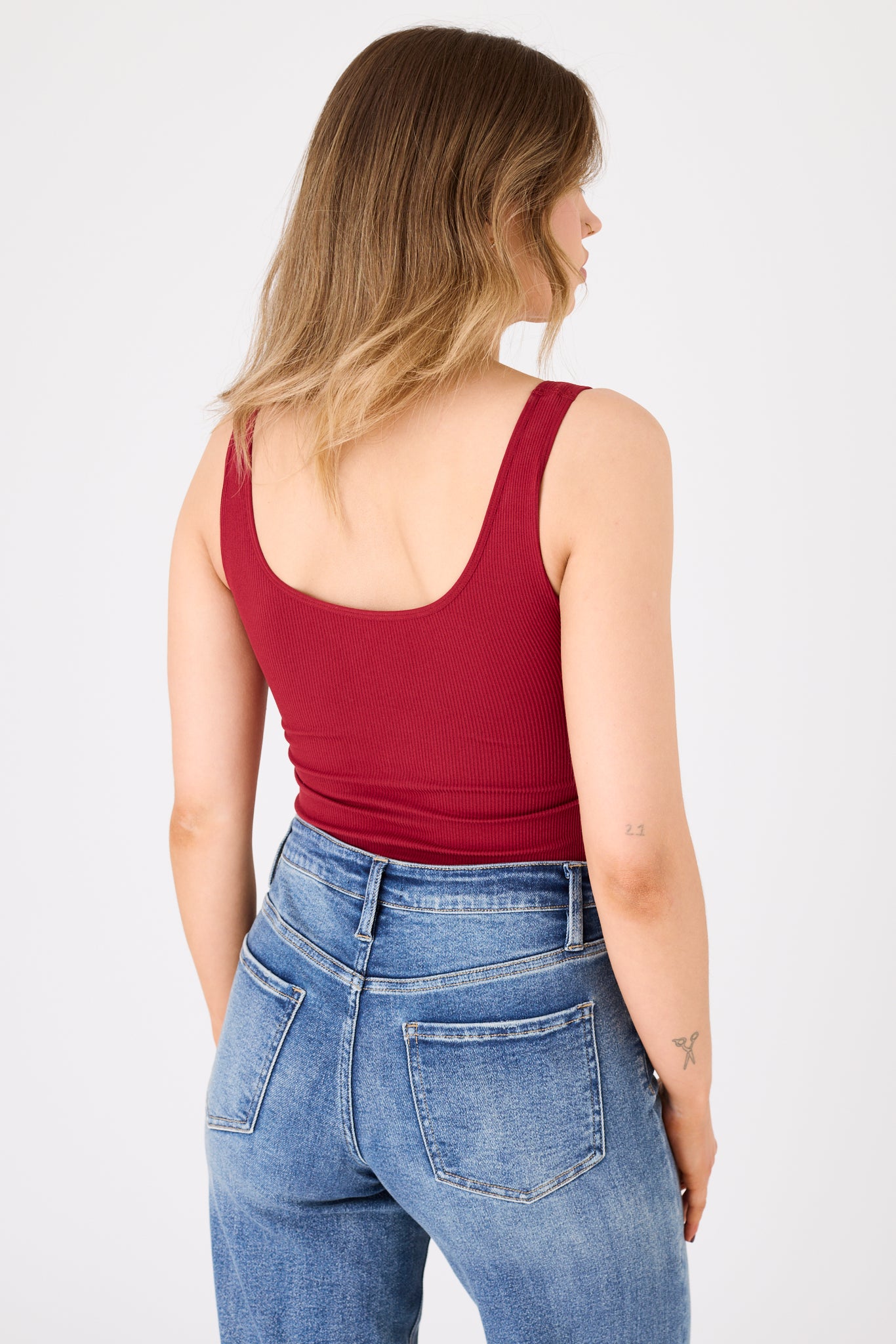 WallFlower Melanie Seamless Square Neck Tank with Padded Cups