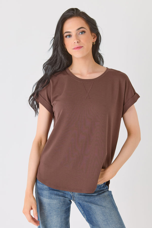 Short-Sleeve Sweatshirt with Side Slits