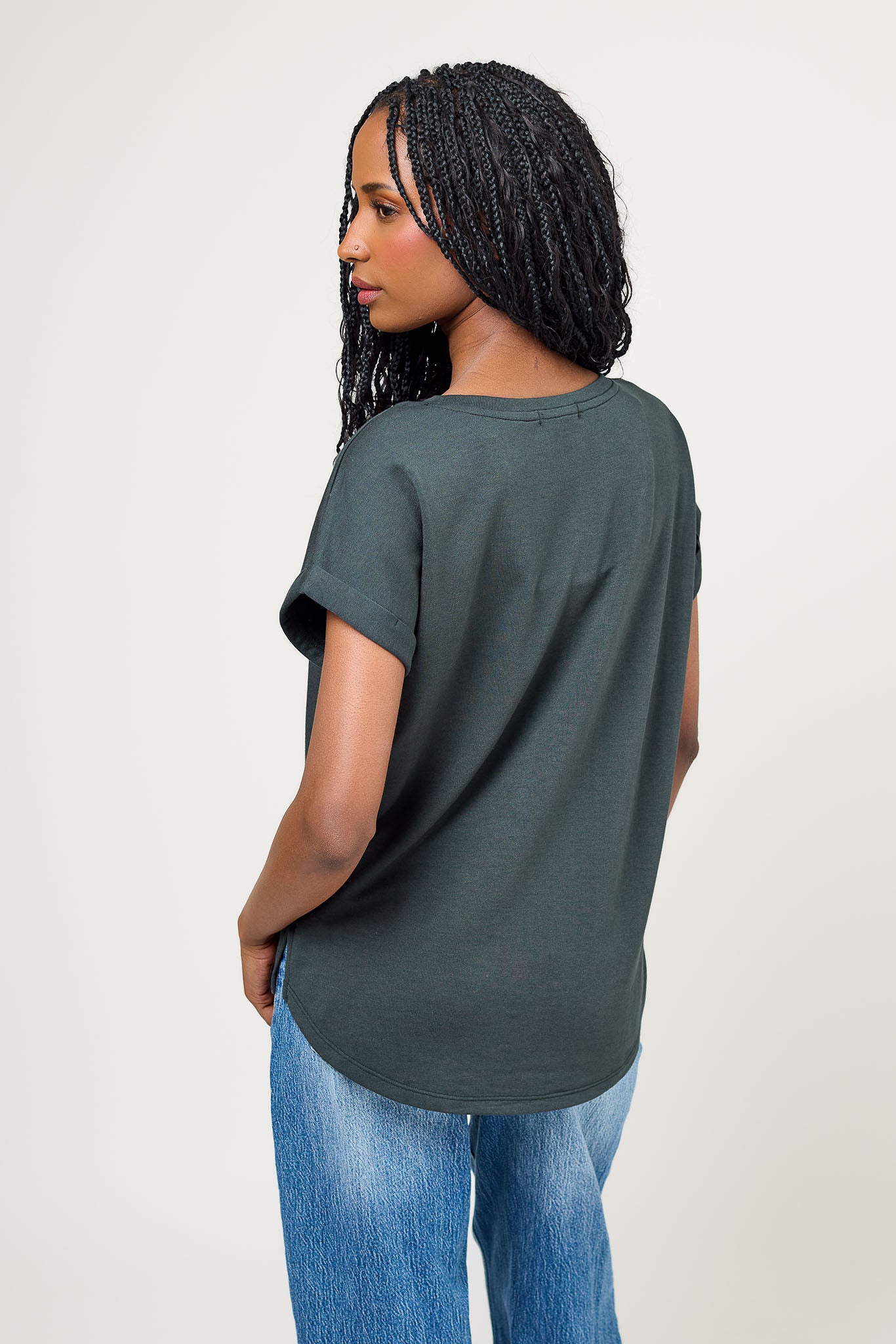 Short-Sleeve Sweatshirt with Side Slits