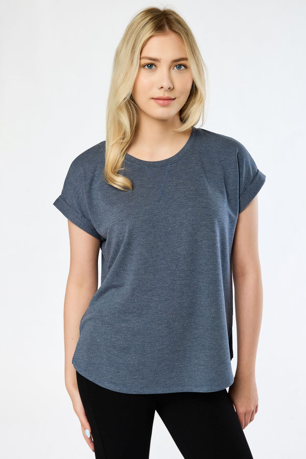 Short-Sleeve Sweatshirt with Side Slits