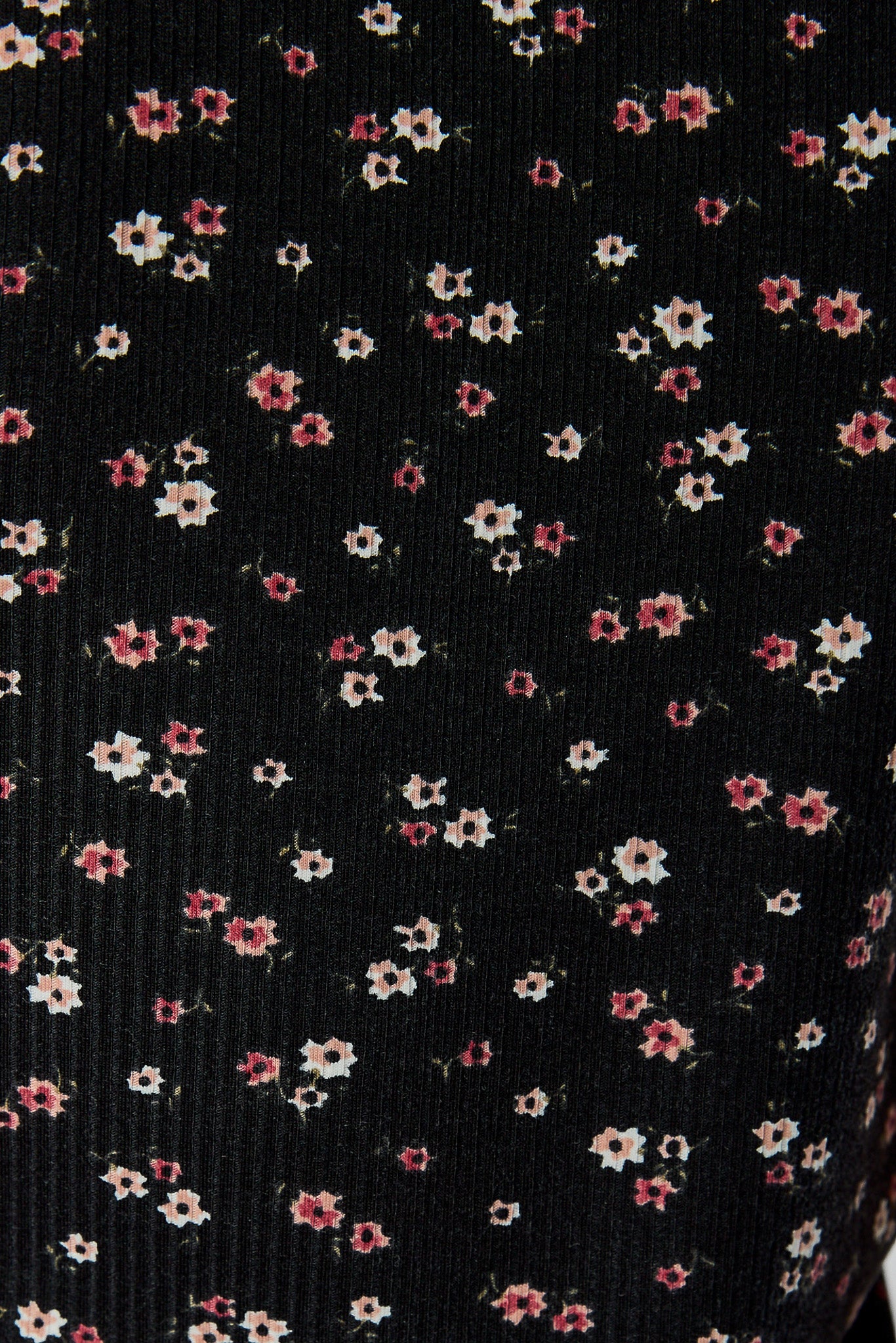 Camisole florale côtelée à encolure dégagée avec poche