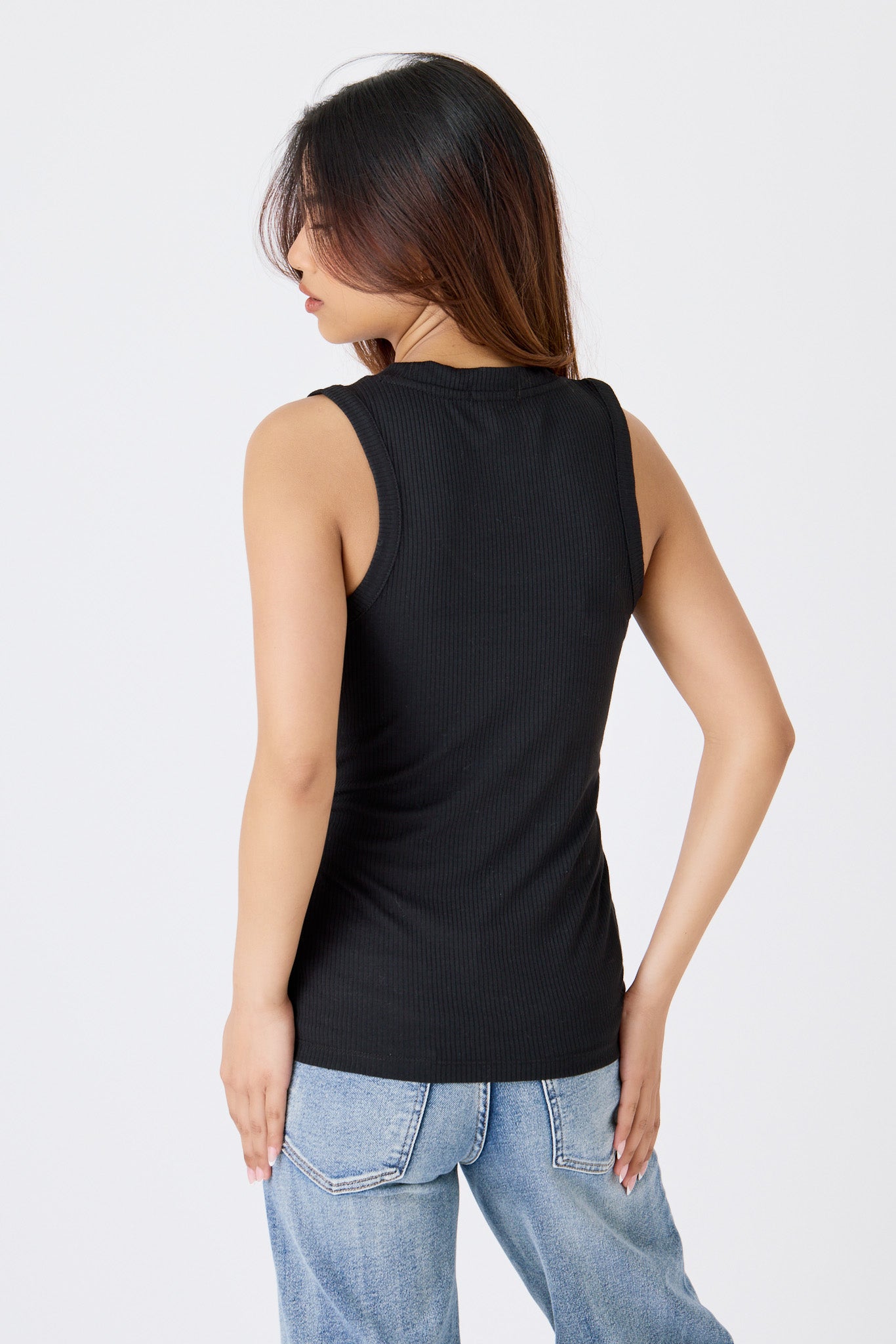 Ribbed Scoop-Neck Tank