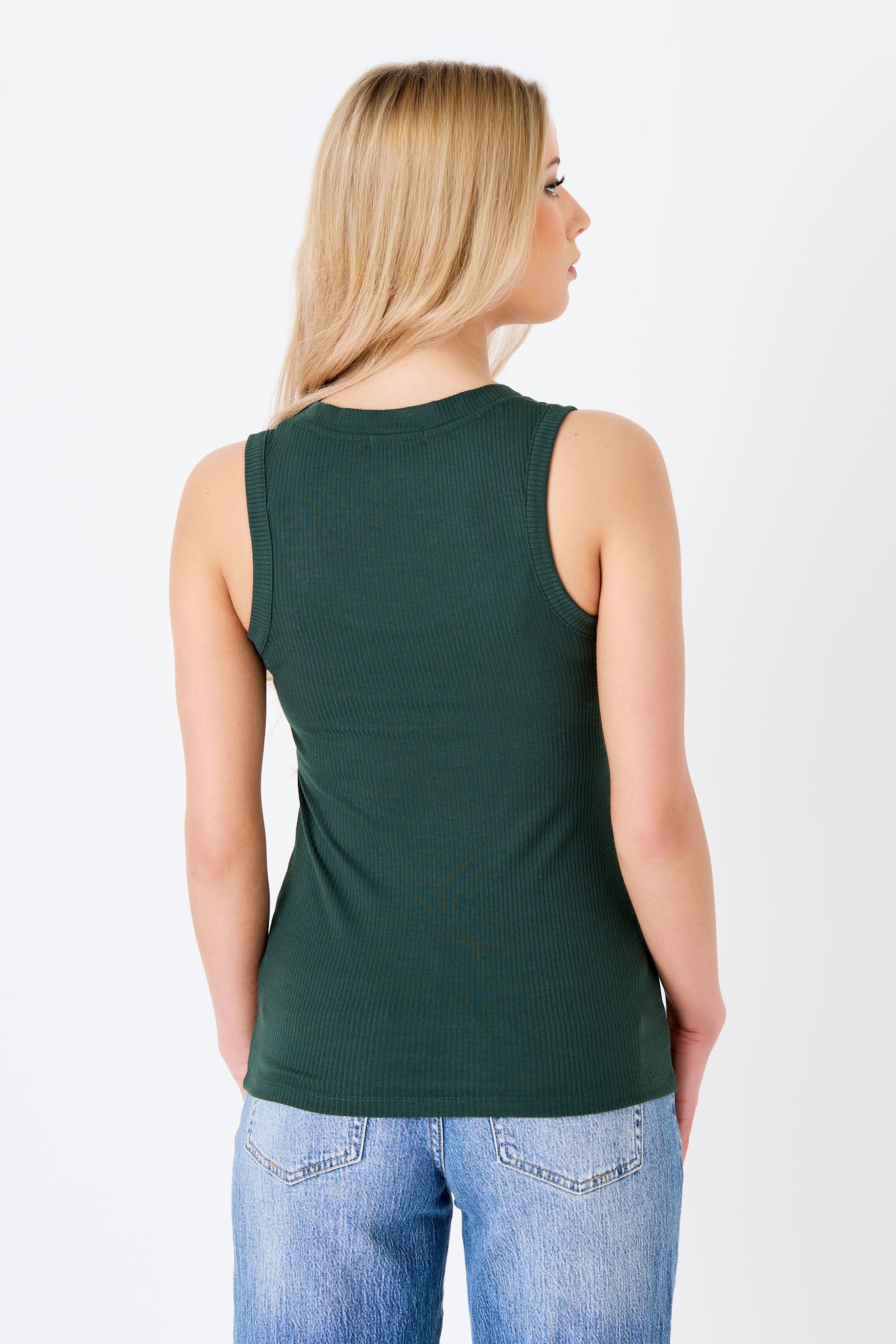 Ribbed Scoop-Neck Tank