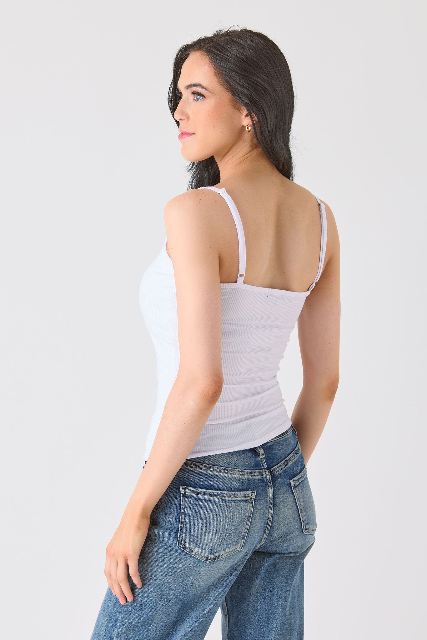 Brushed Rib Double Layer Cami with Built-In Cups