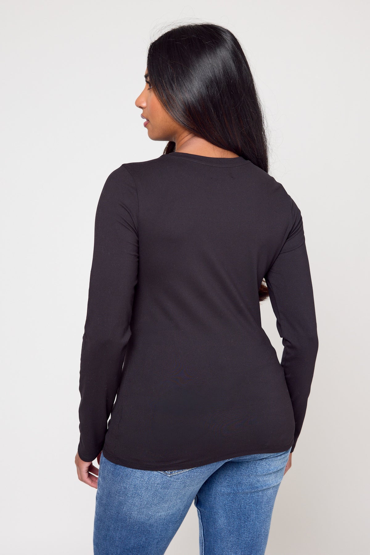 Micro Brushed Long Sleeve Crewneck Tee